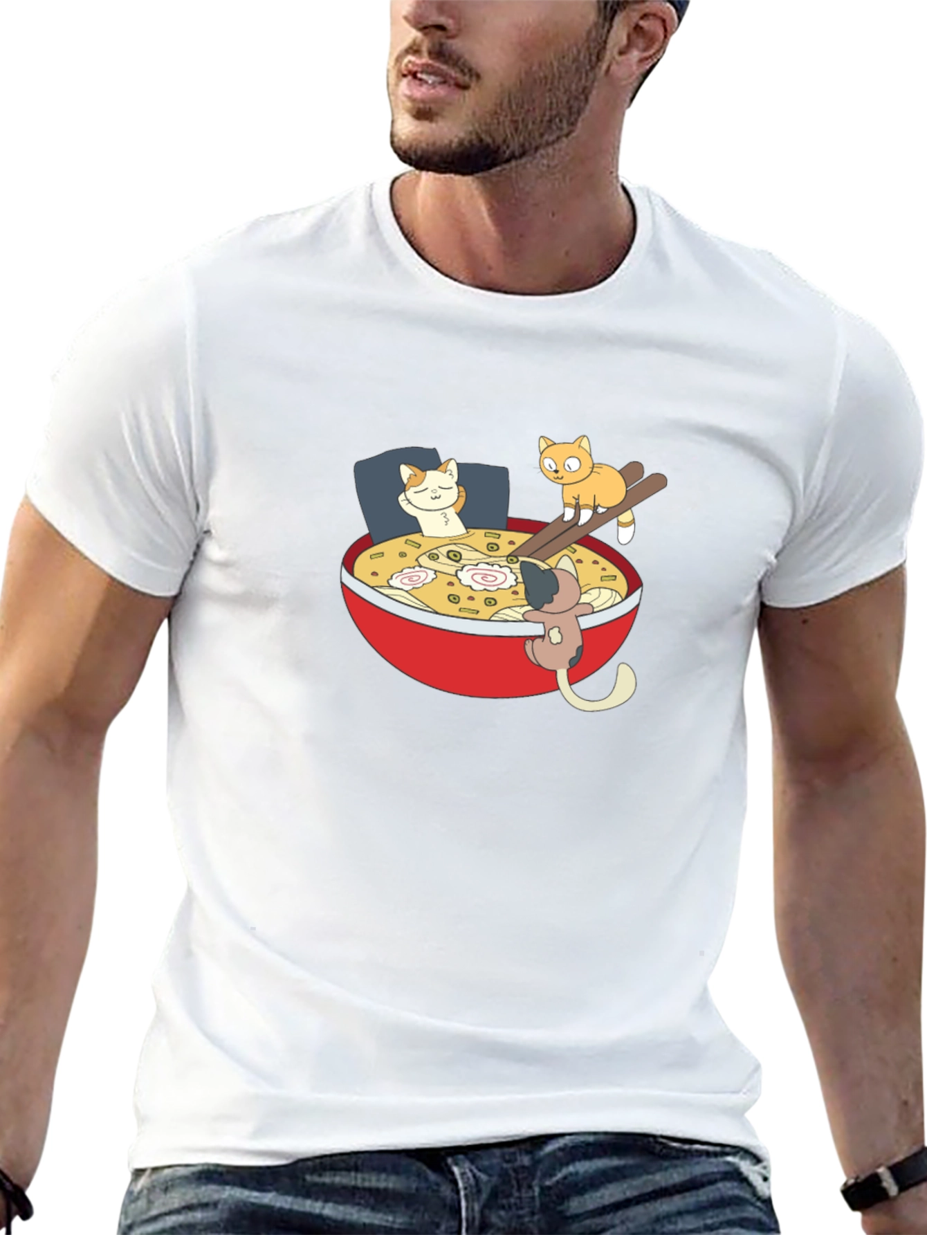 Ramen Cat Black T-Shirt