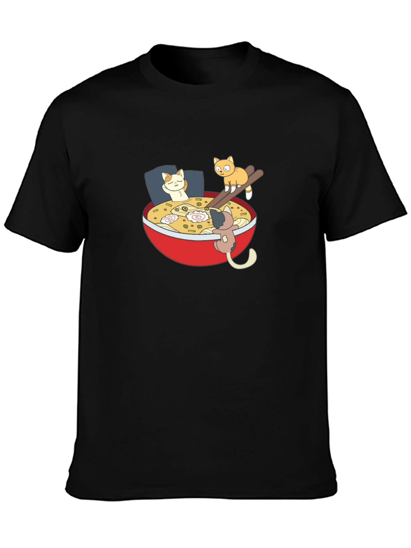 Ramen Cat Black T-Shirt