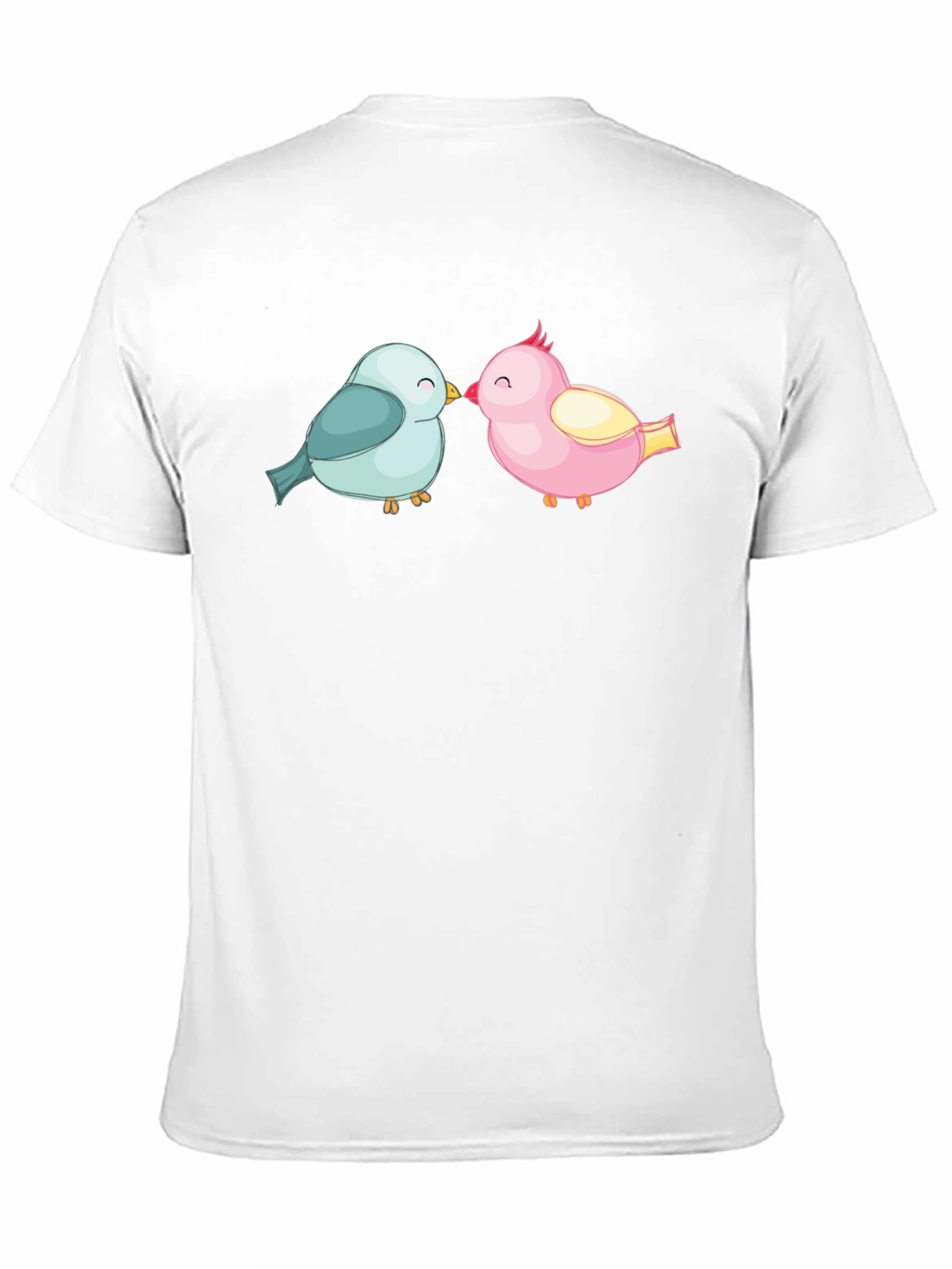 Cute Birds Kissing Black T-Shirt