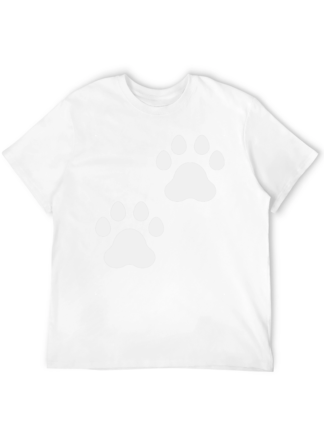 Paw Print Graphic Tee - Casual Black T-Shirt