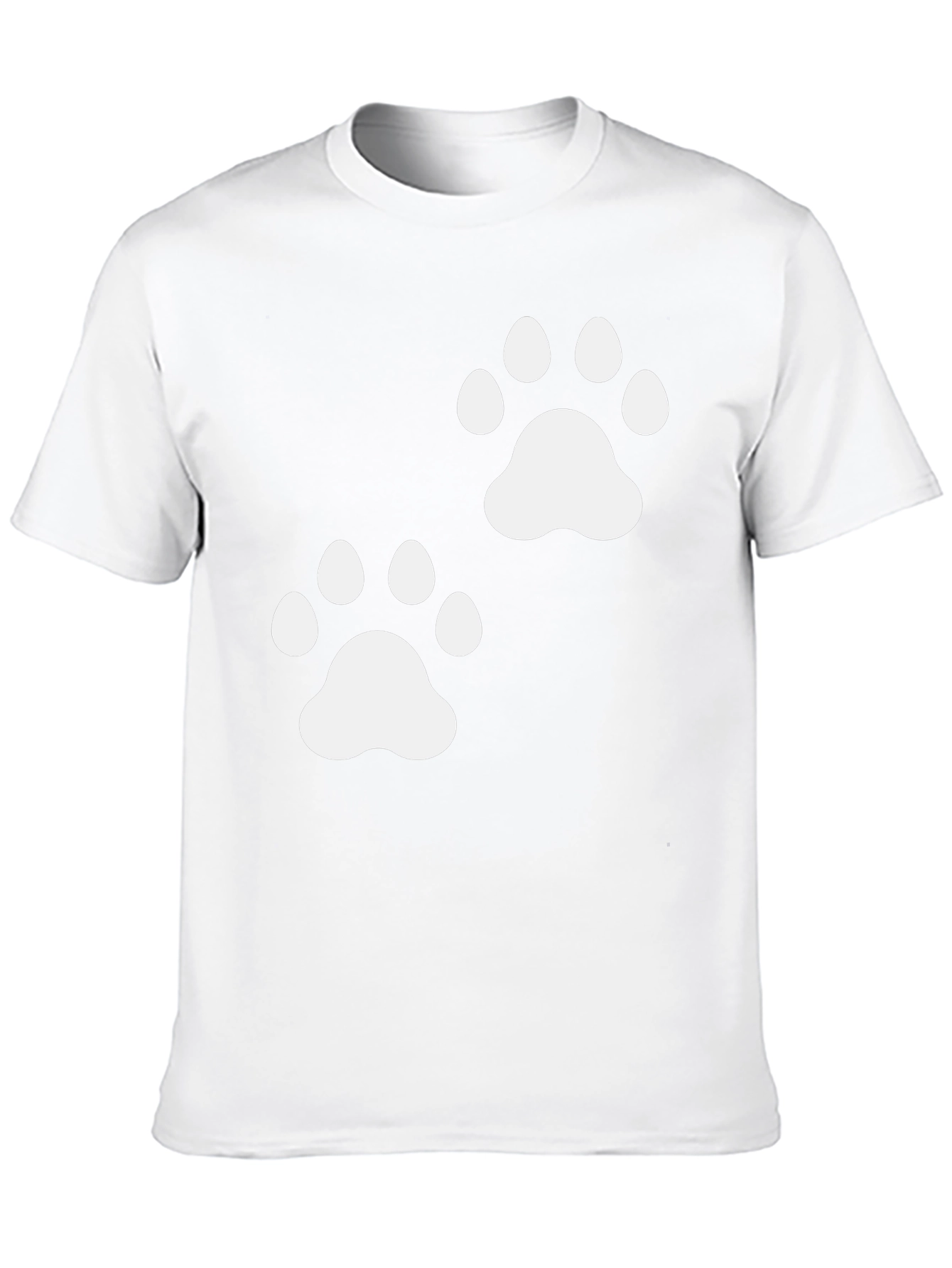 Paw Print Graphic Tee - Casual Black T-Shirt