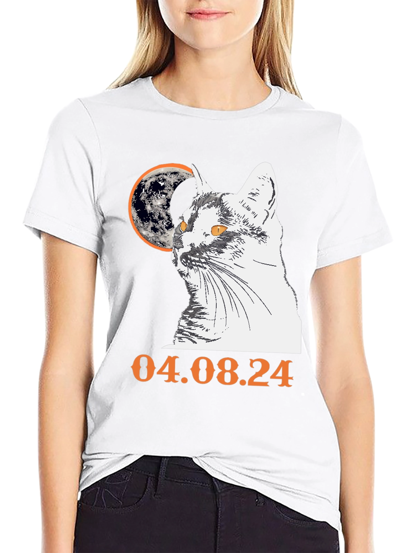 Cat and Moon Graphic Tee - 04.08.24 Design