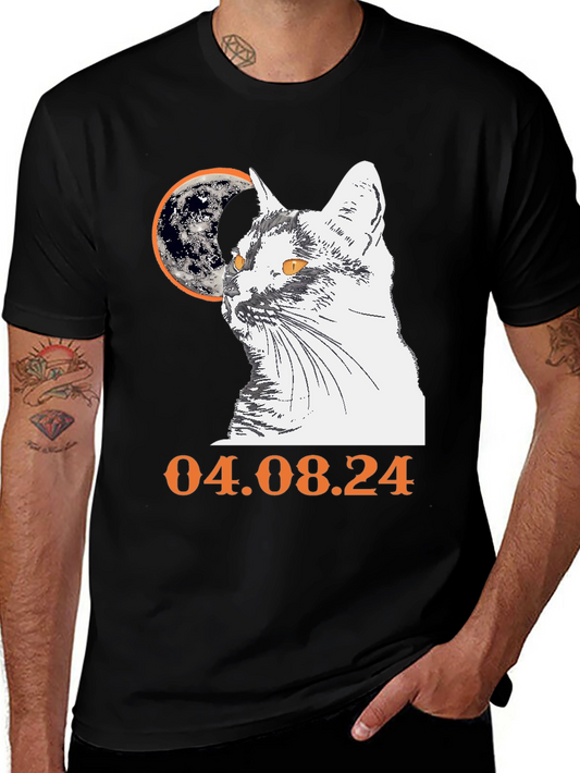 Cat and Moon Graphic Tee - 04.08.24 Design