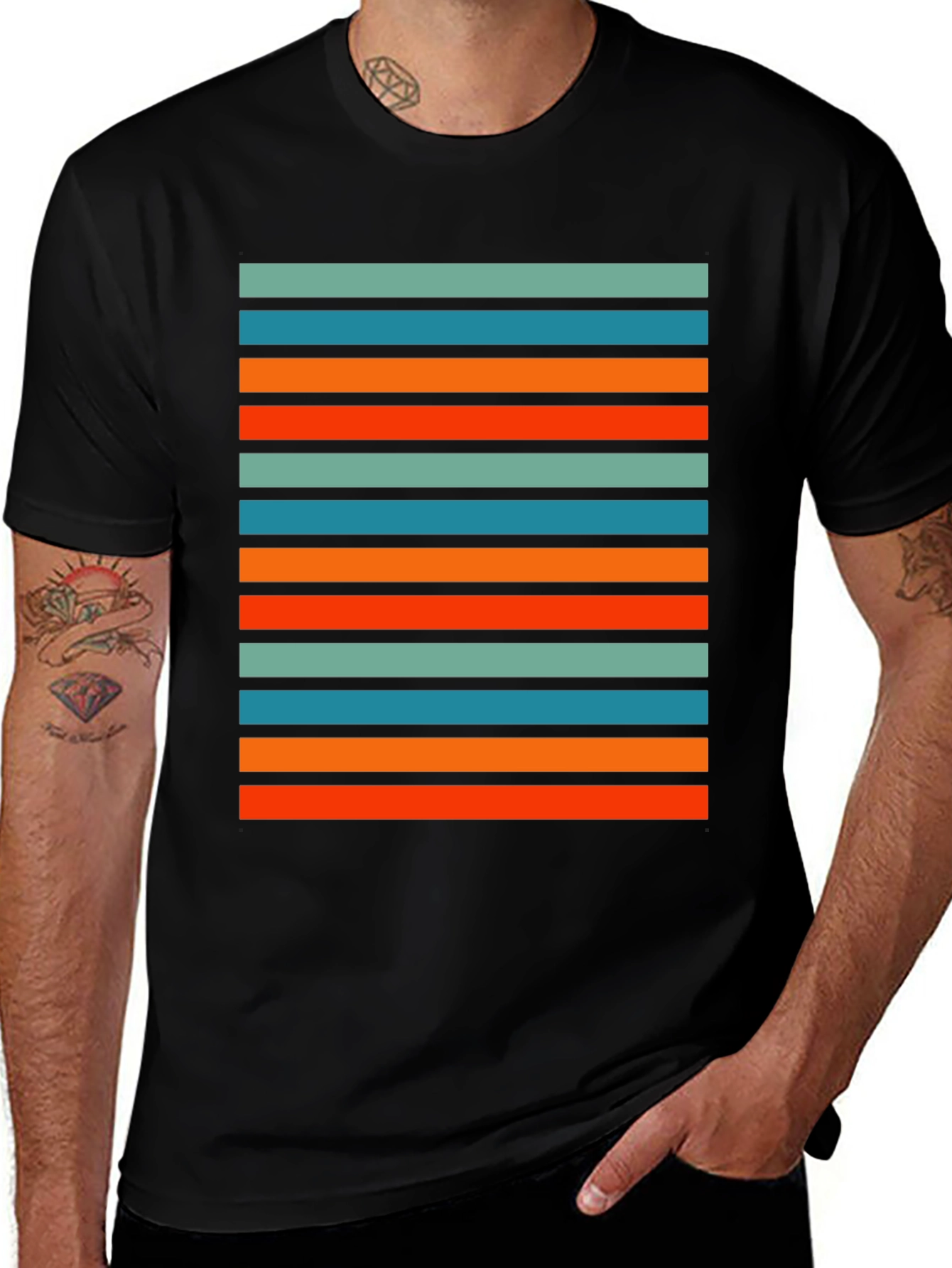 Retro Stripe Graphic T-Shirt