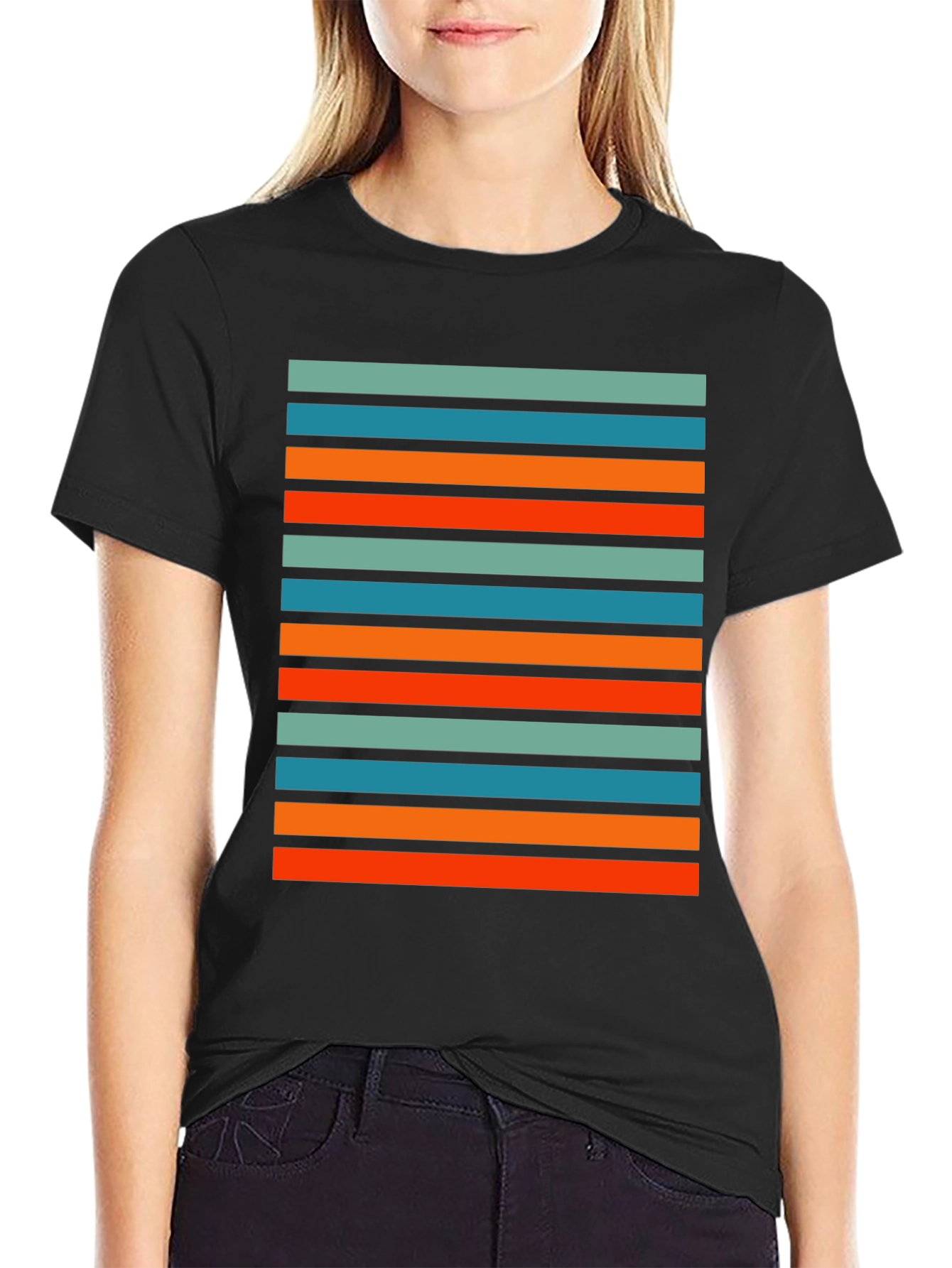 Retro Stripe Graphic T-Shirt