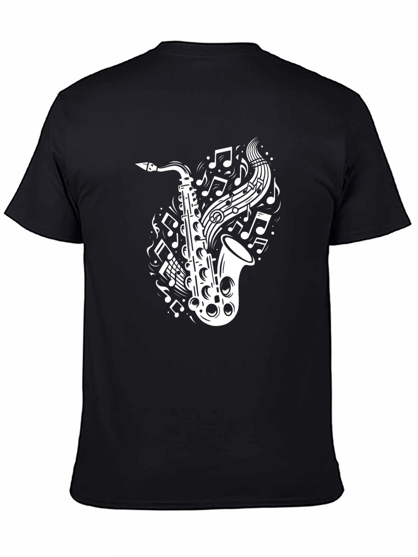 Saxophone Music Notes Graphic T-Shirt