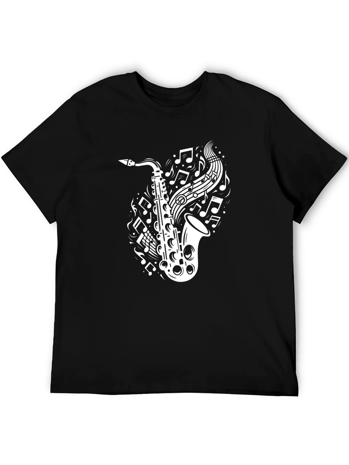 Saxophone Music Notes Graphic T-Shirt
