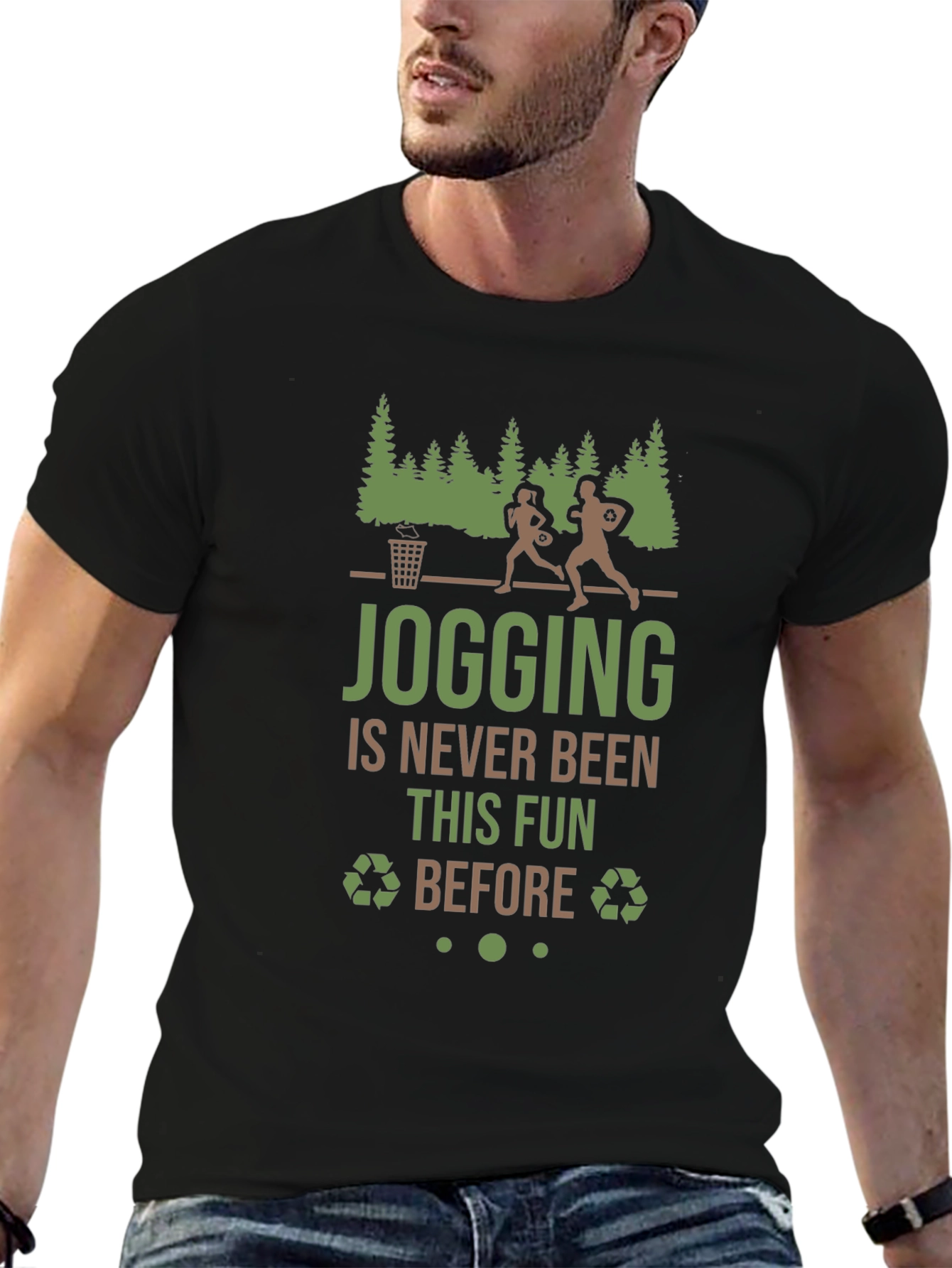 Jogging Fun Graphic Tee - Eco-Friendly Style