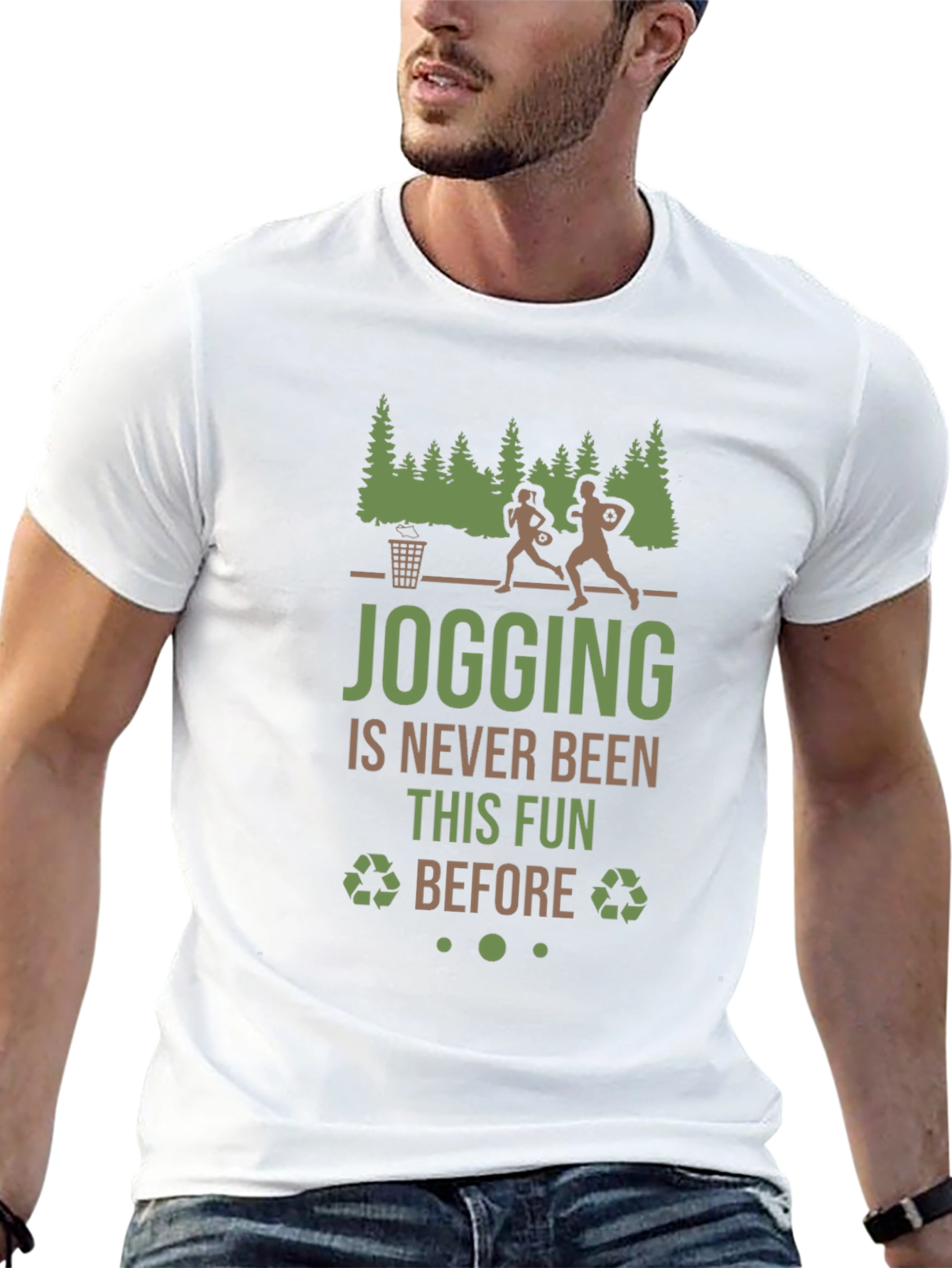 Jogging Fun Graphic Tee - Eco-Friendly Style