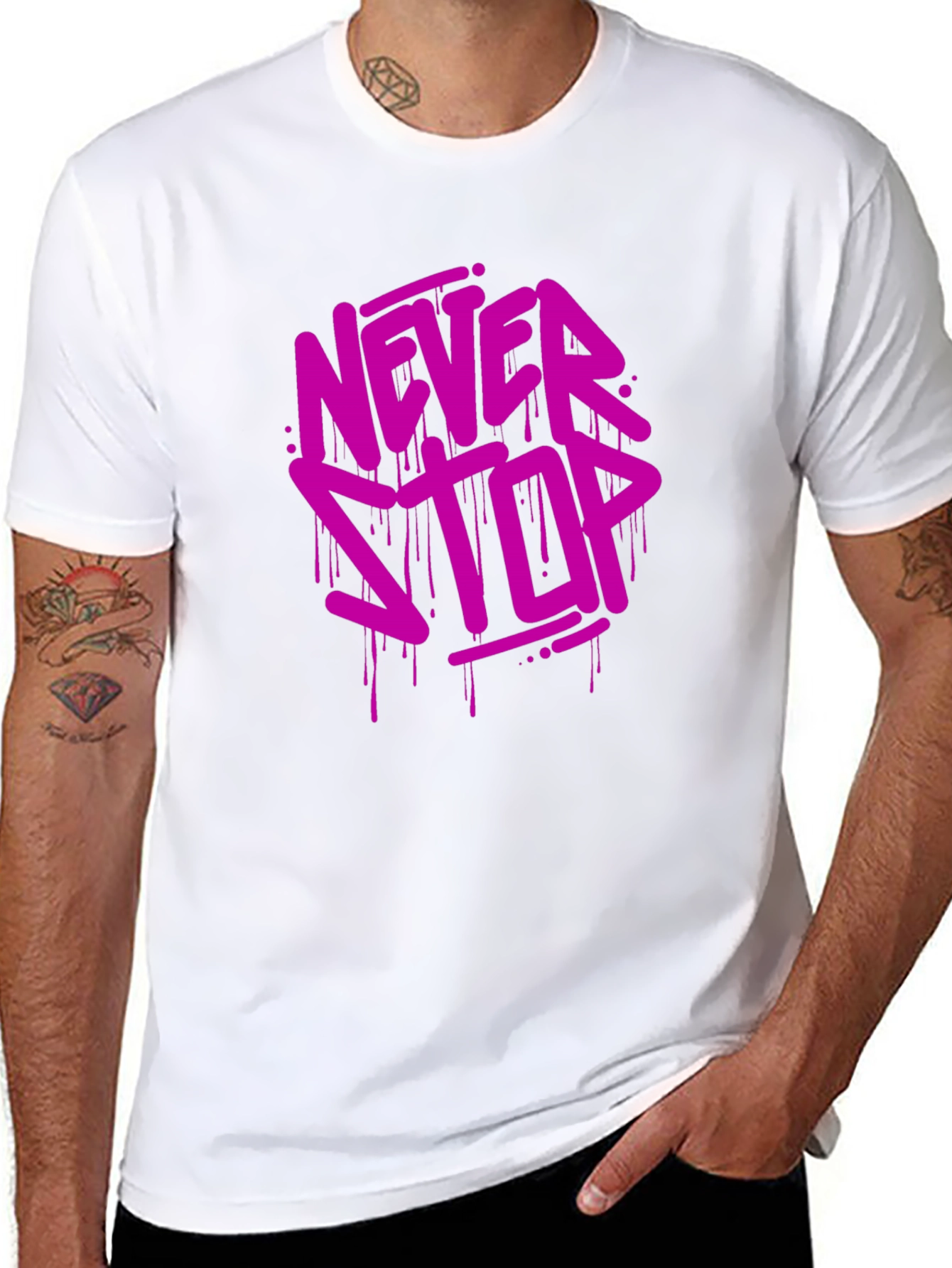 Never Stop Black Graphic Tee