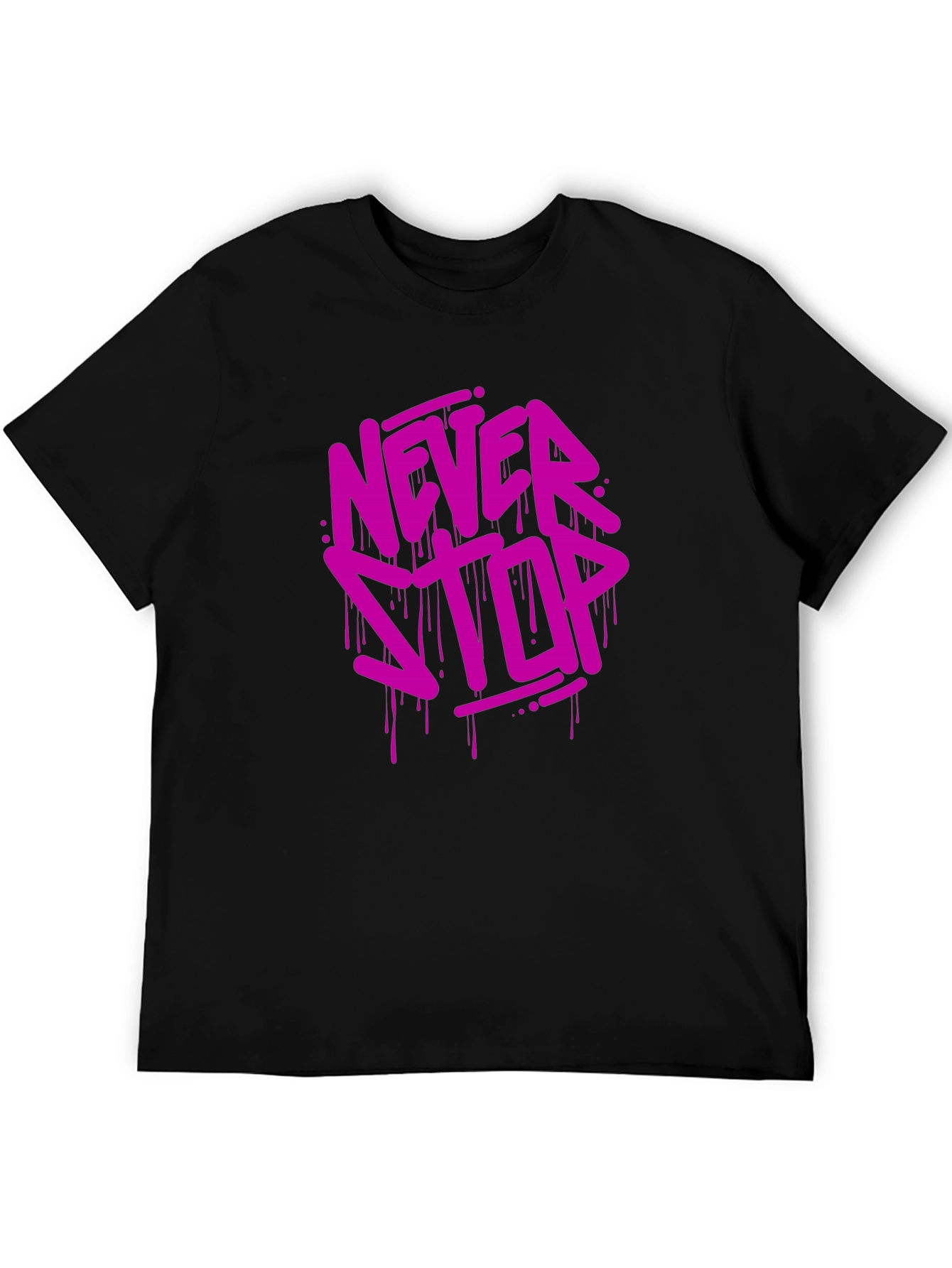 Never Stop Black Graphic Tee