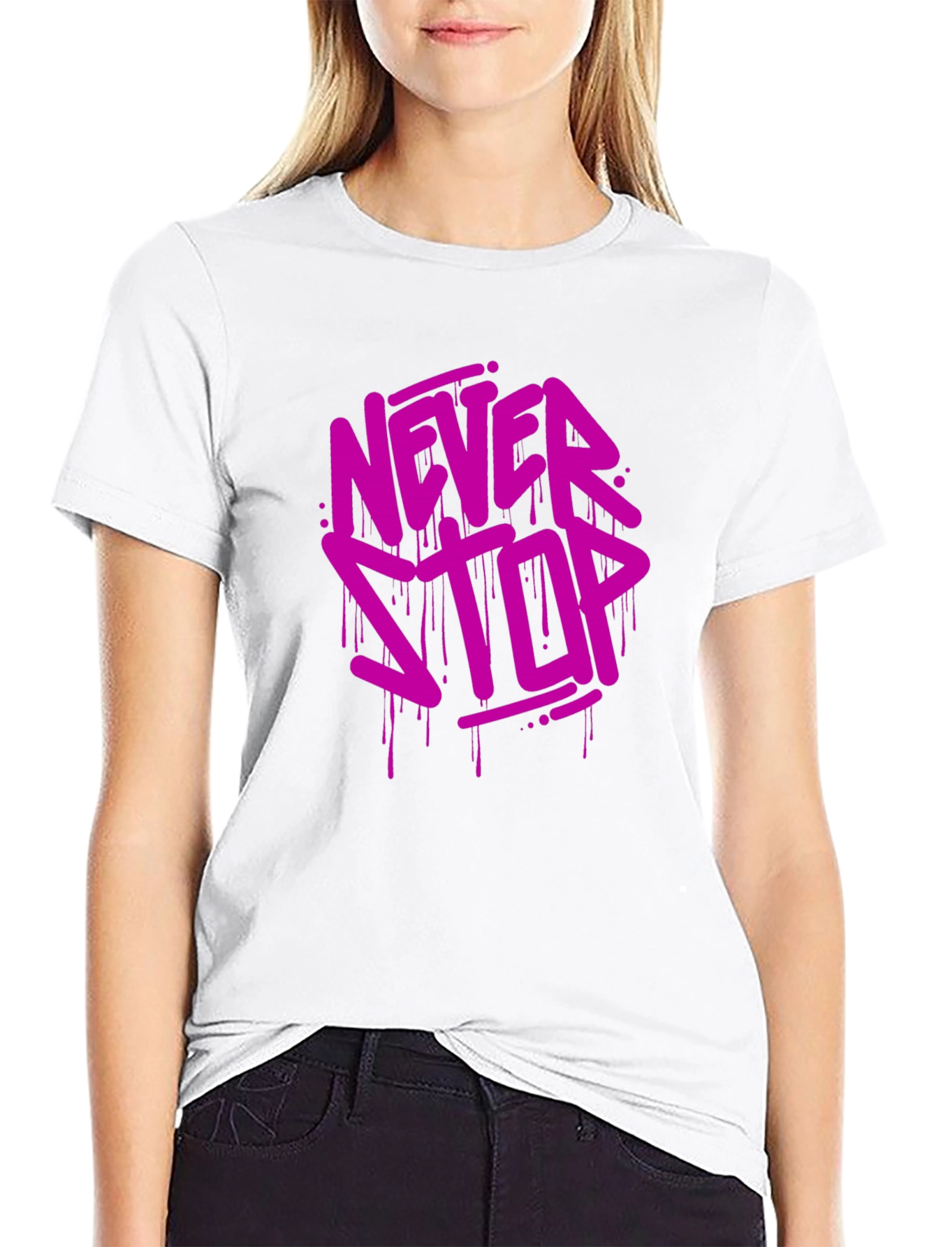 Never Stop Black Graphic Tee