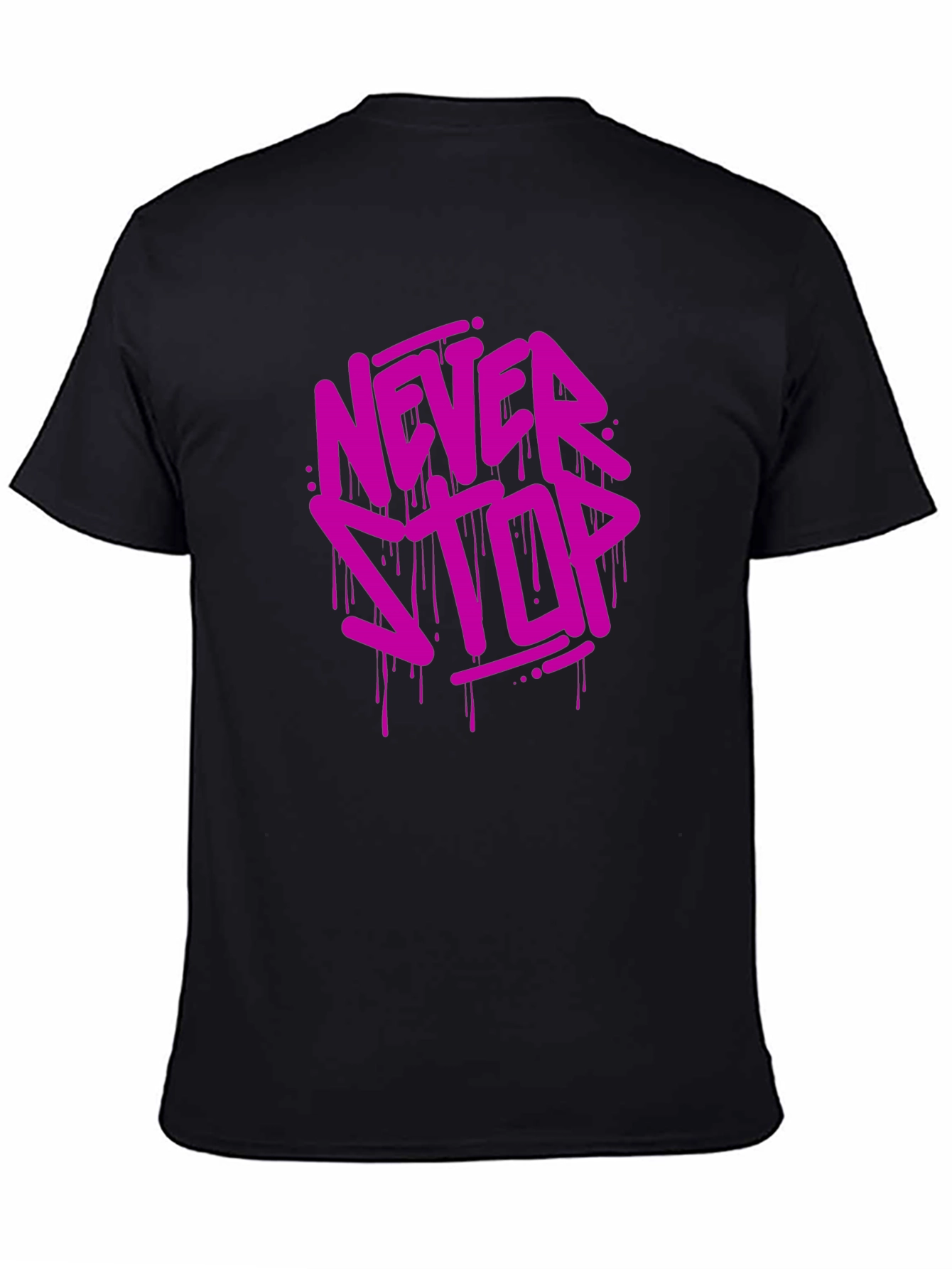 Never Stop Black Graphic Tee