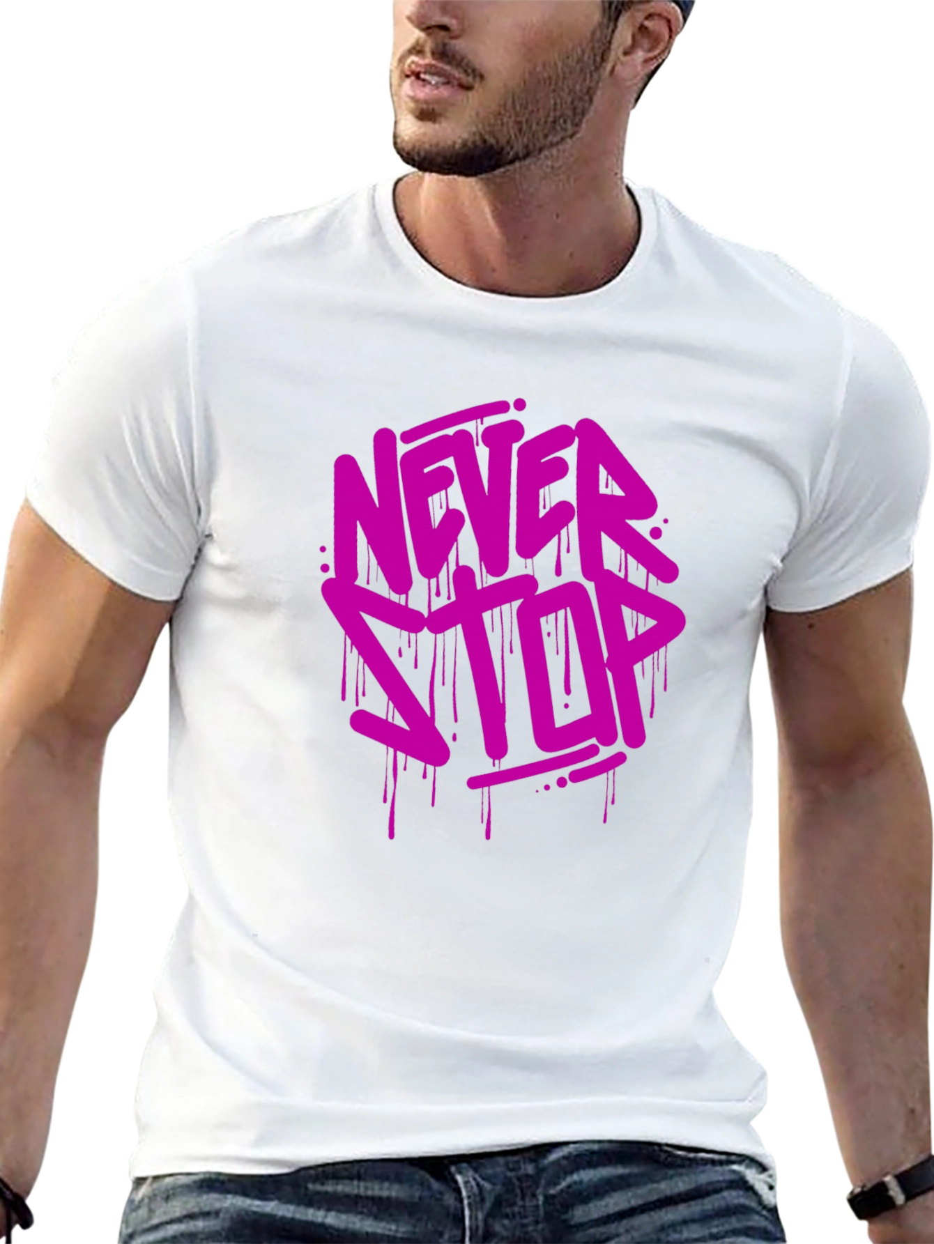 Never Stop Black Graphic Tee