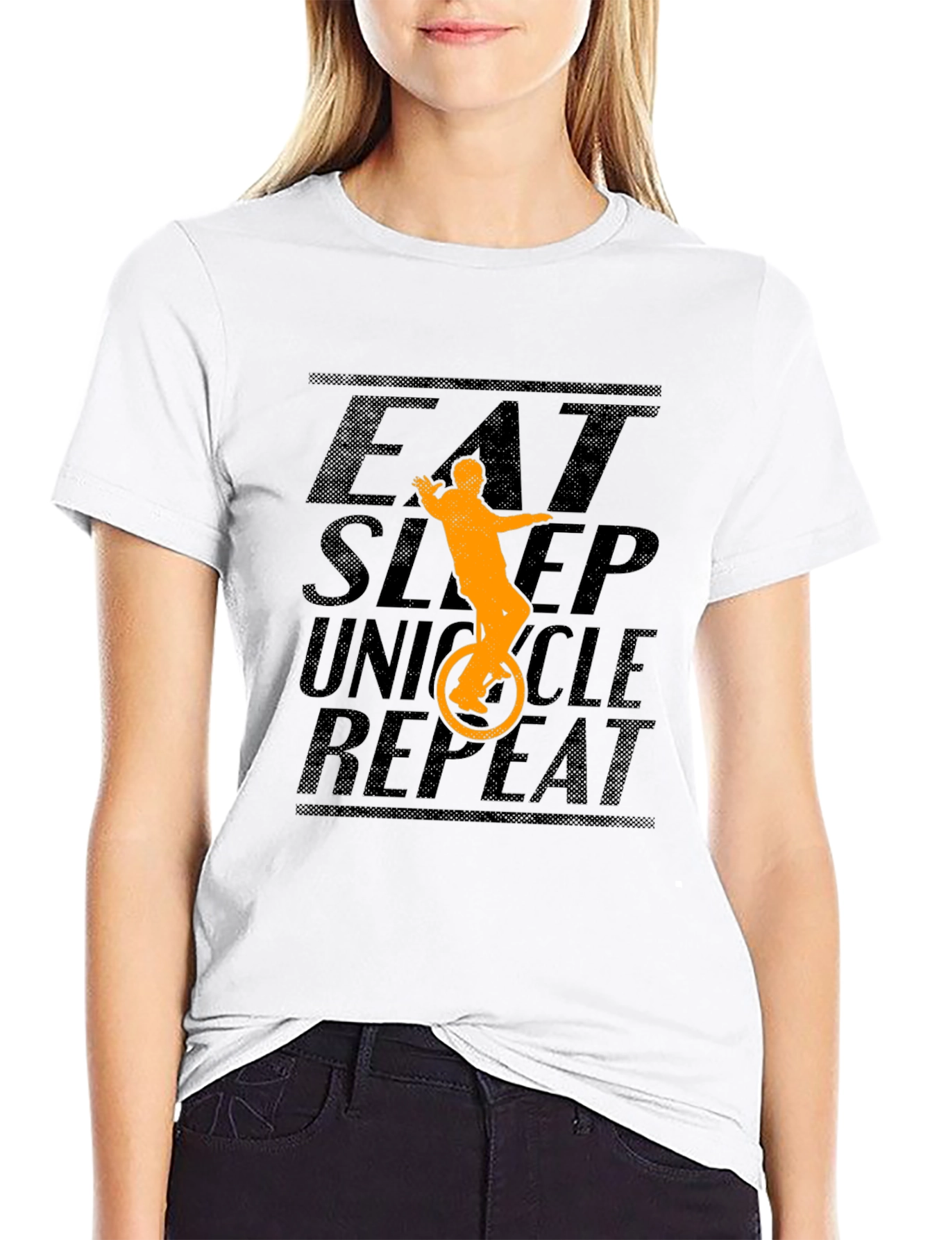 Eat Sleep Unicycle Repeat Graphic Tee