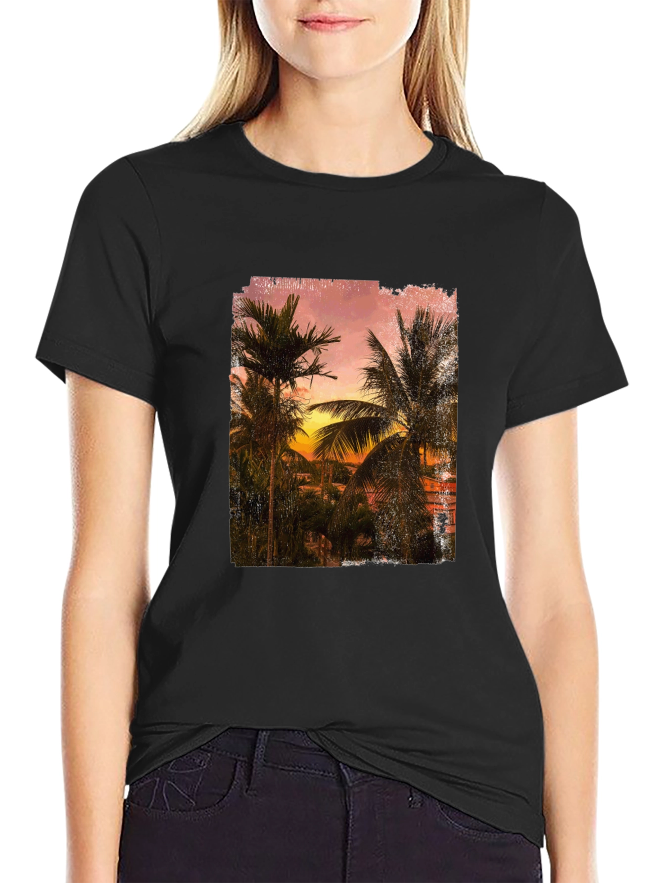 Sunset Palm Tee - Tropical Graphic T-Shirt