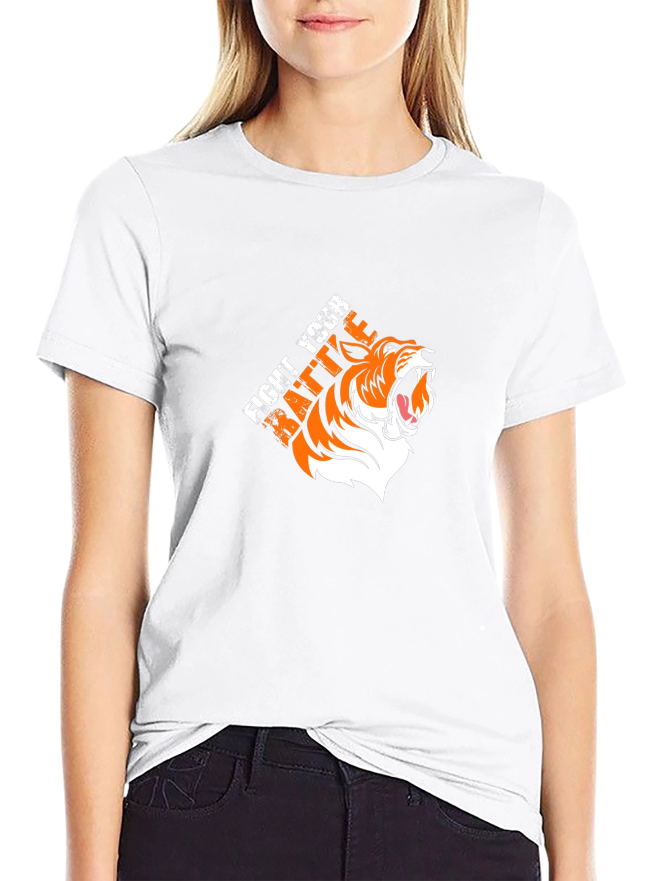 Fight Your Battle Tiger Graphic T-Shirt