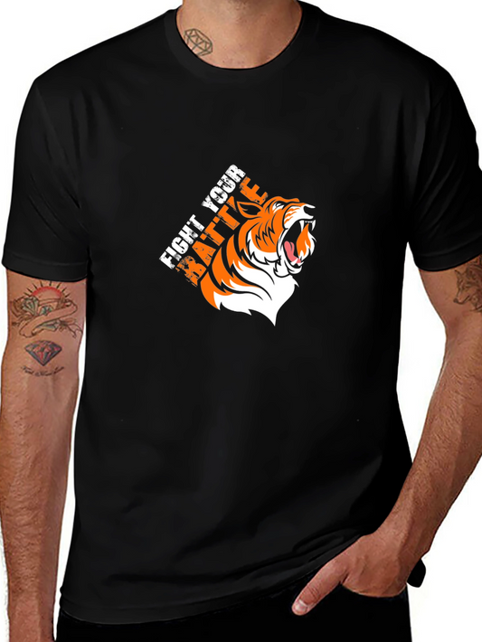 Fight Your Battle Tiger Graphic T-Shirt