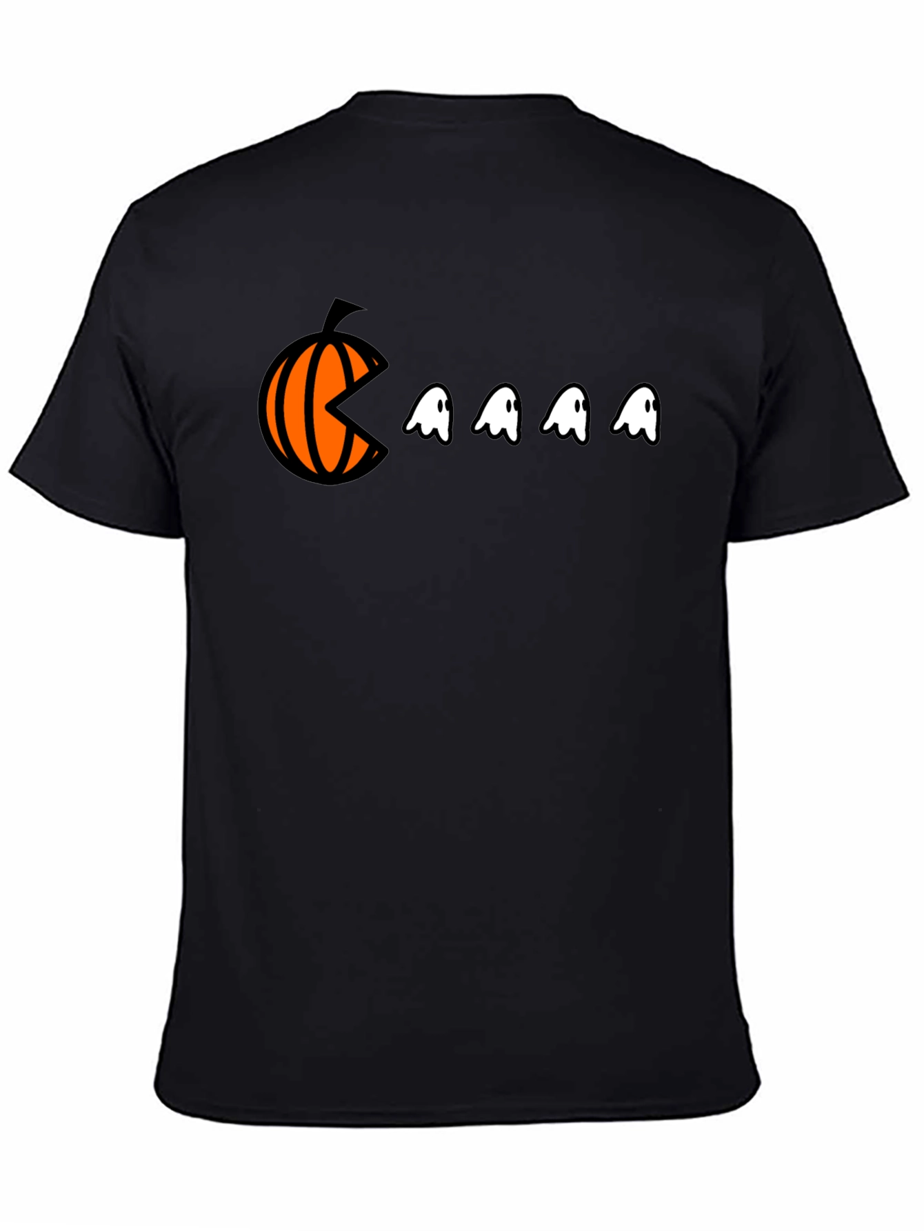 Pac-Man Pumpkin Halloween Graphic Tee - Black