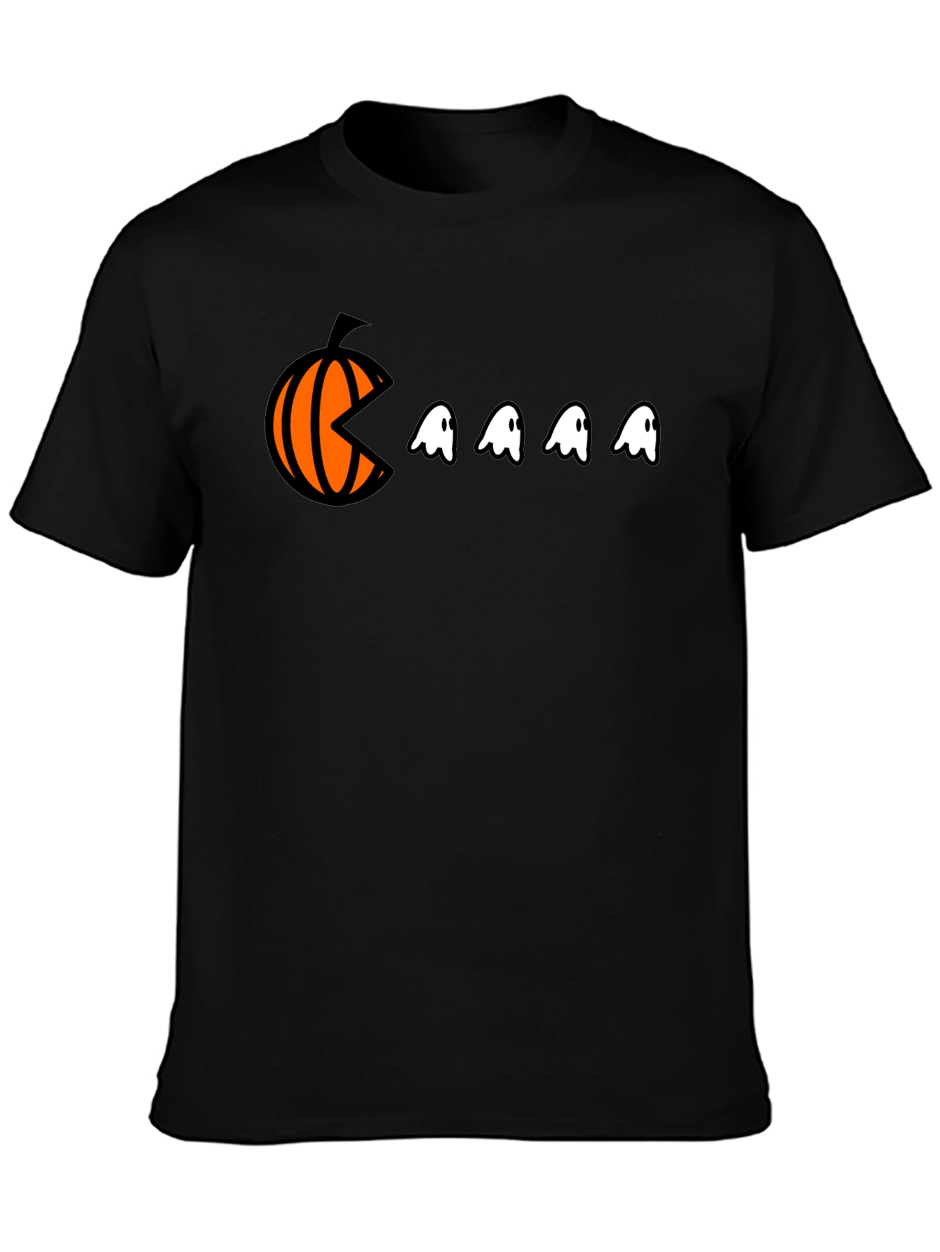 Pac-Man Pumpkin Halloween Graphic Tee - Black