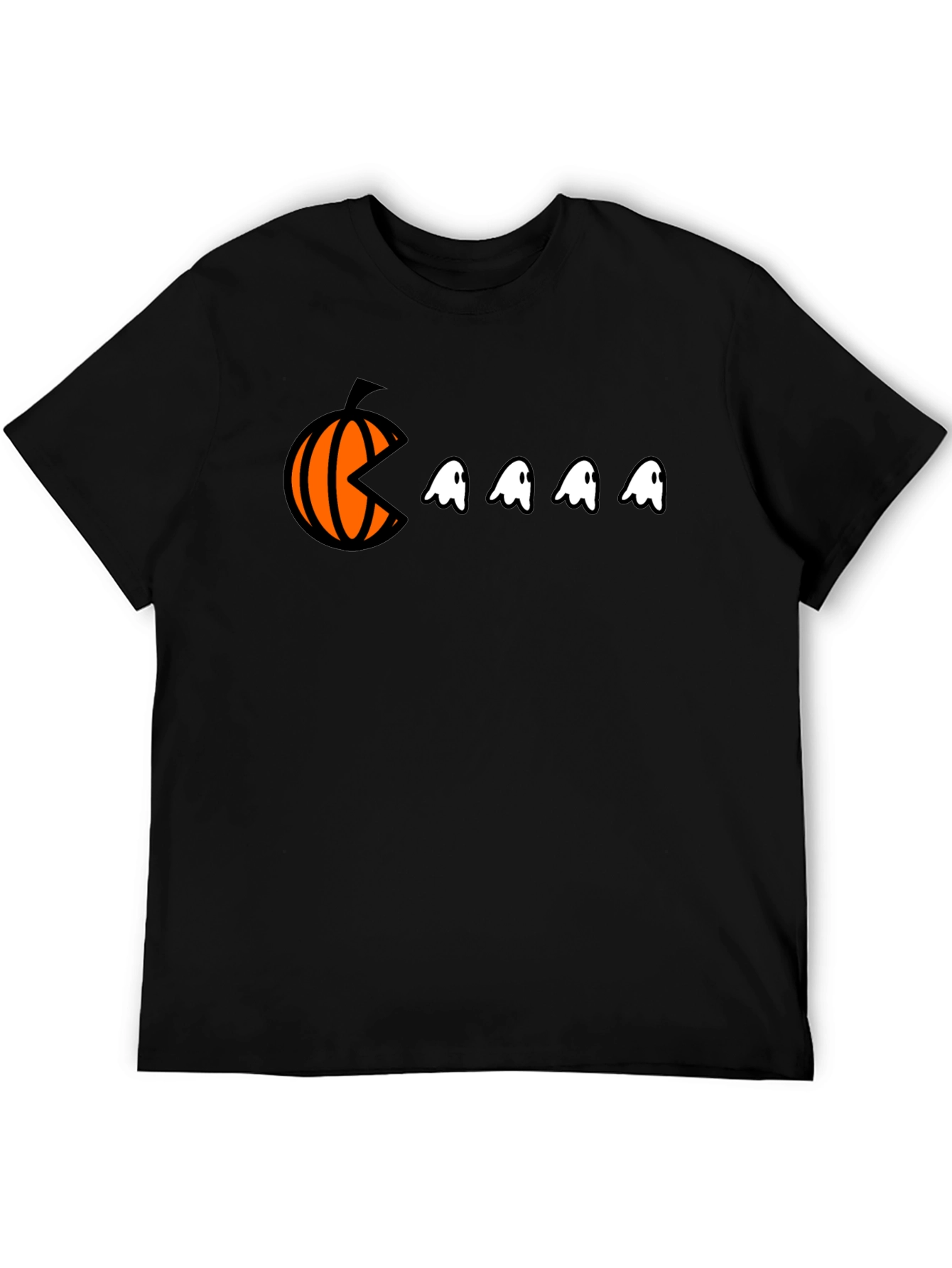 Pac-Man Pumpkin Halloween Graphic Tee - Black