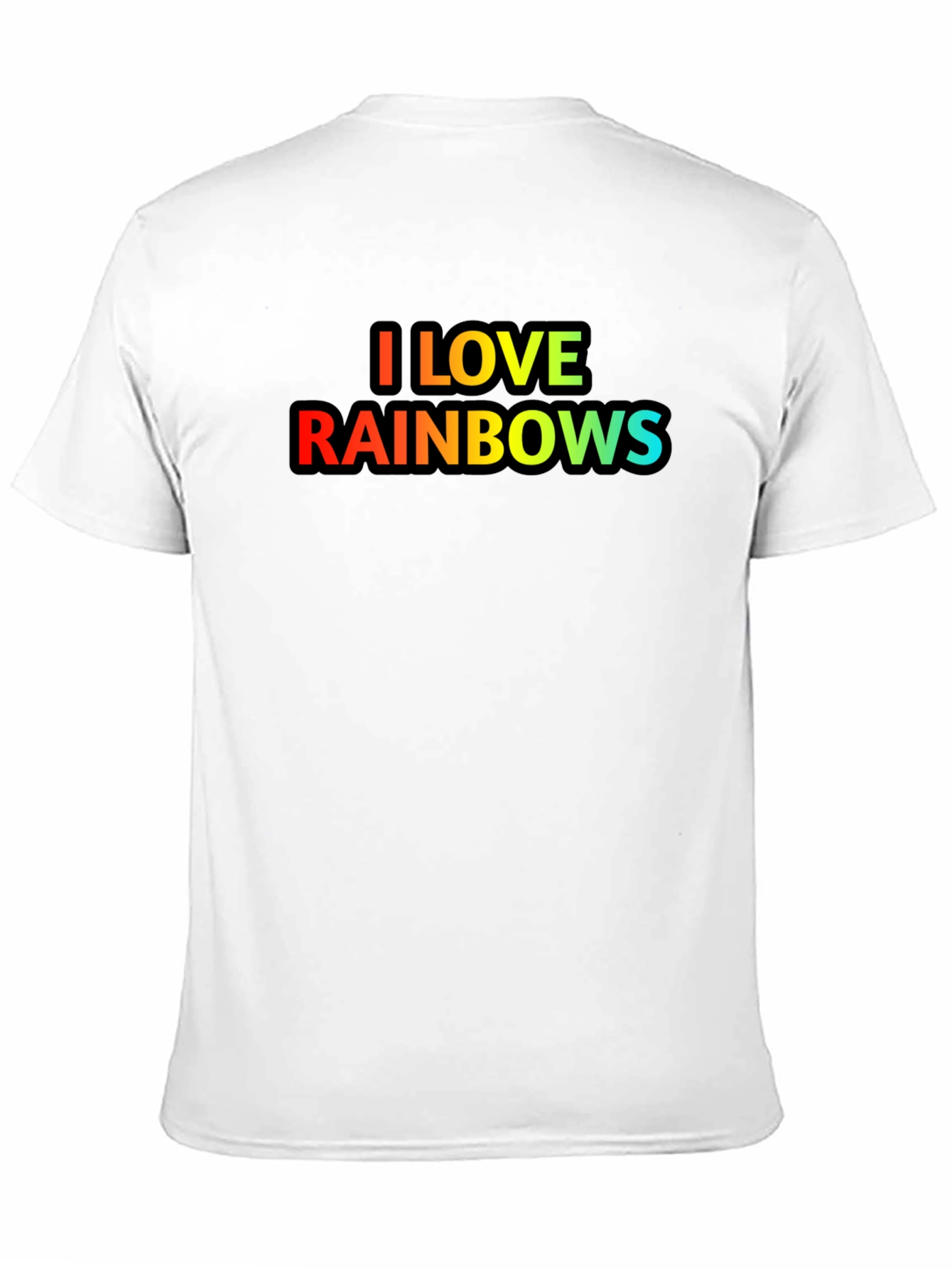 I Love Rainbows Graphic T-Shirt - Black Cotton Blend