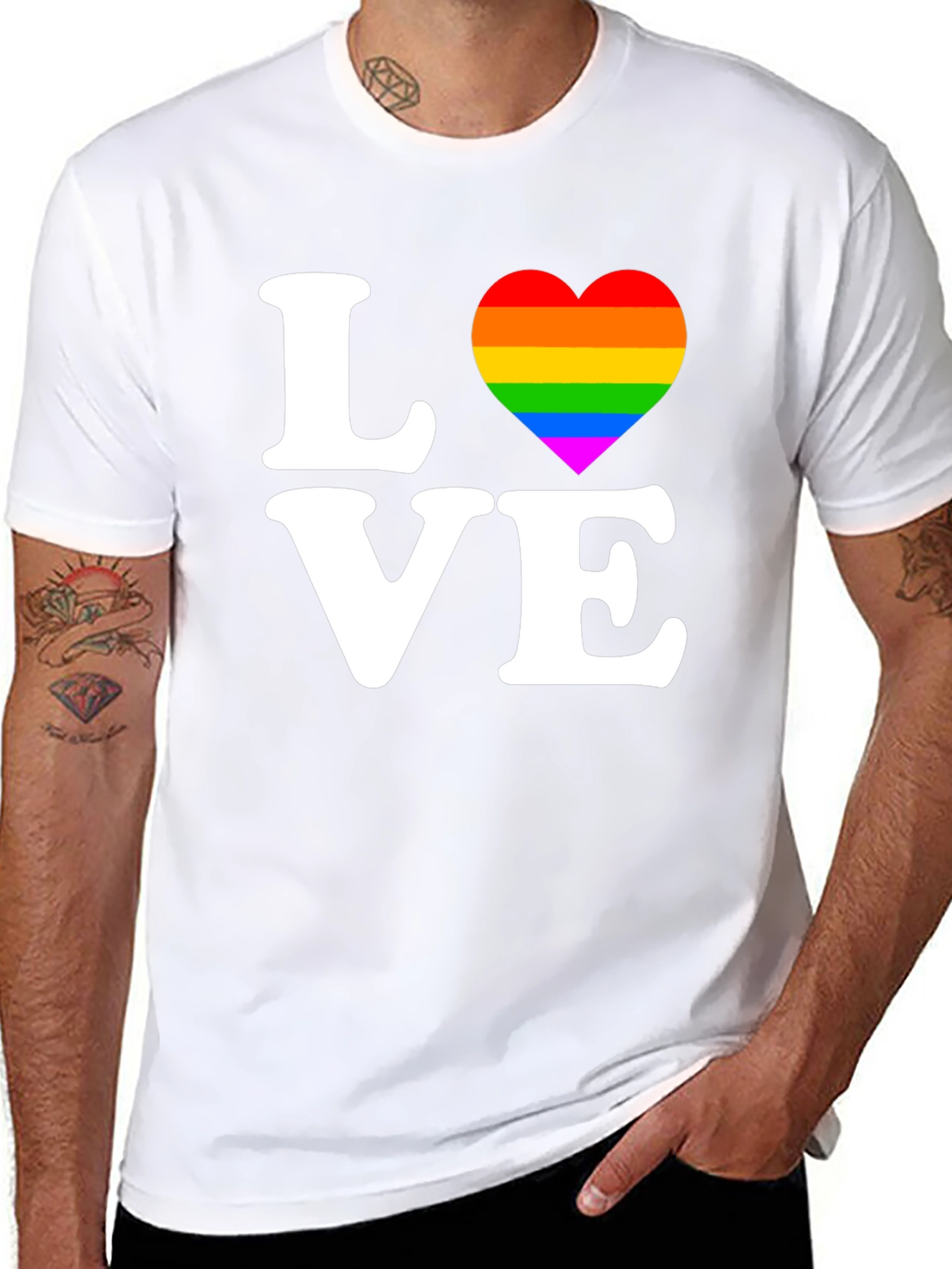 LGBT Pride Love Rainbow Heart Graphic Tee