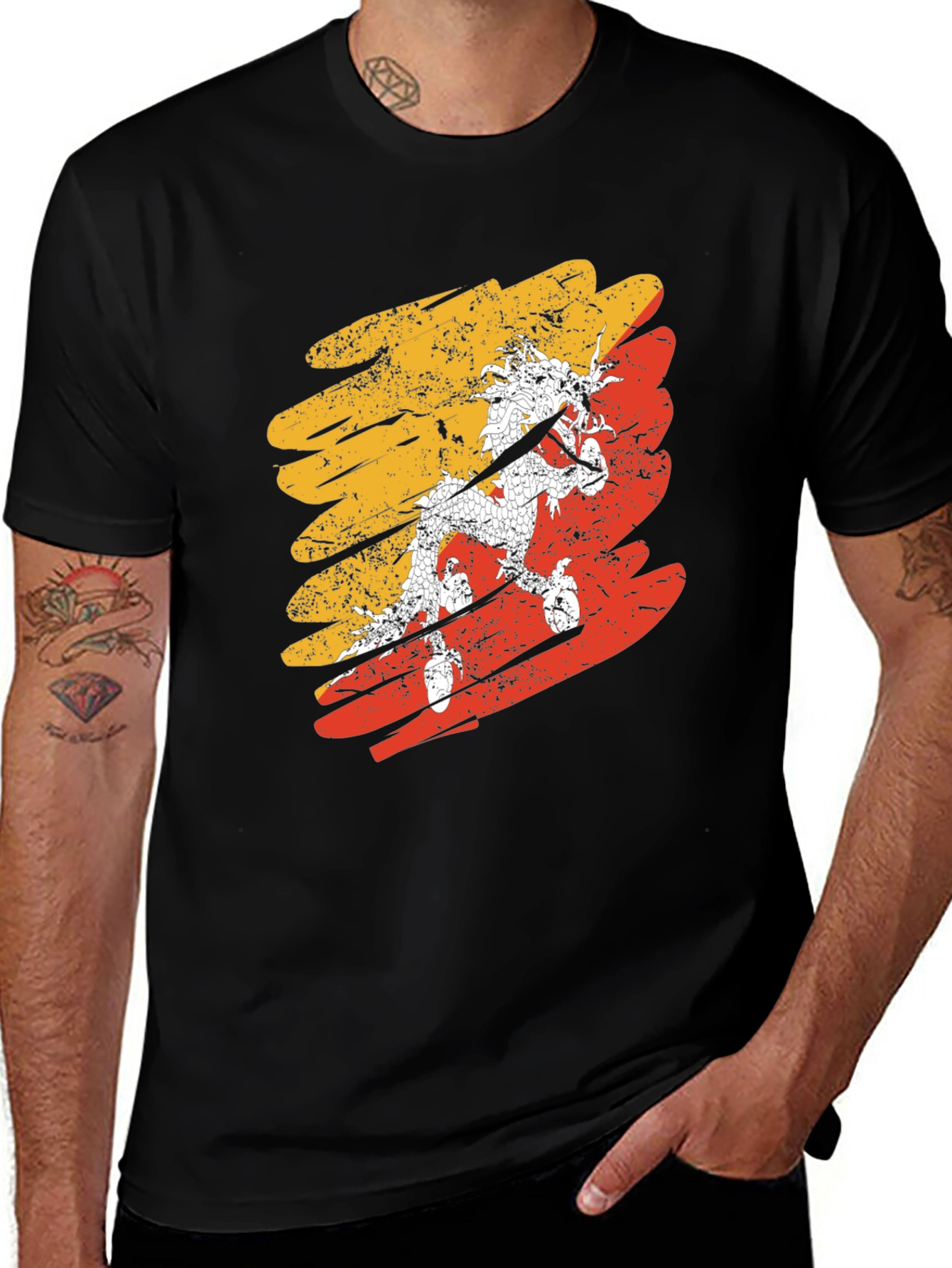 Bhutan Flag Dragon Graphic Tee
