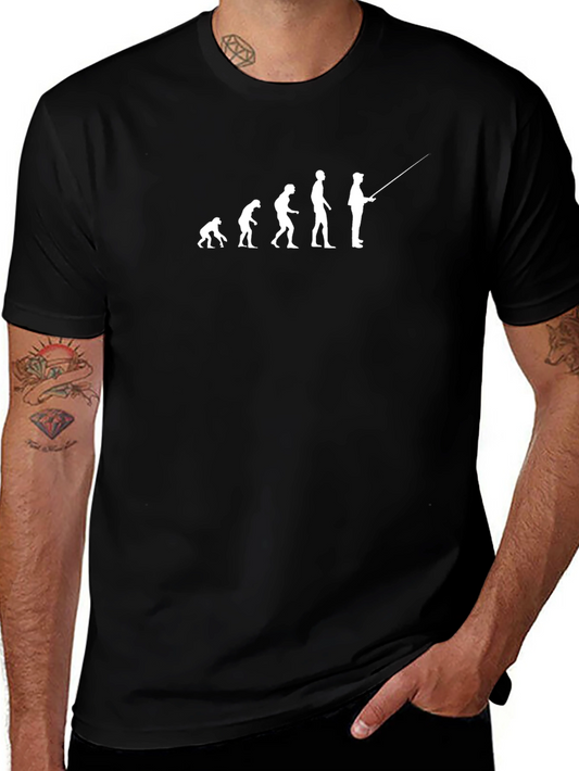 Evolution of Fishing T-Shirt - Black Cotton Tee
