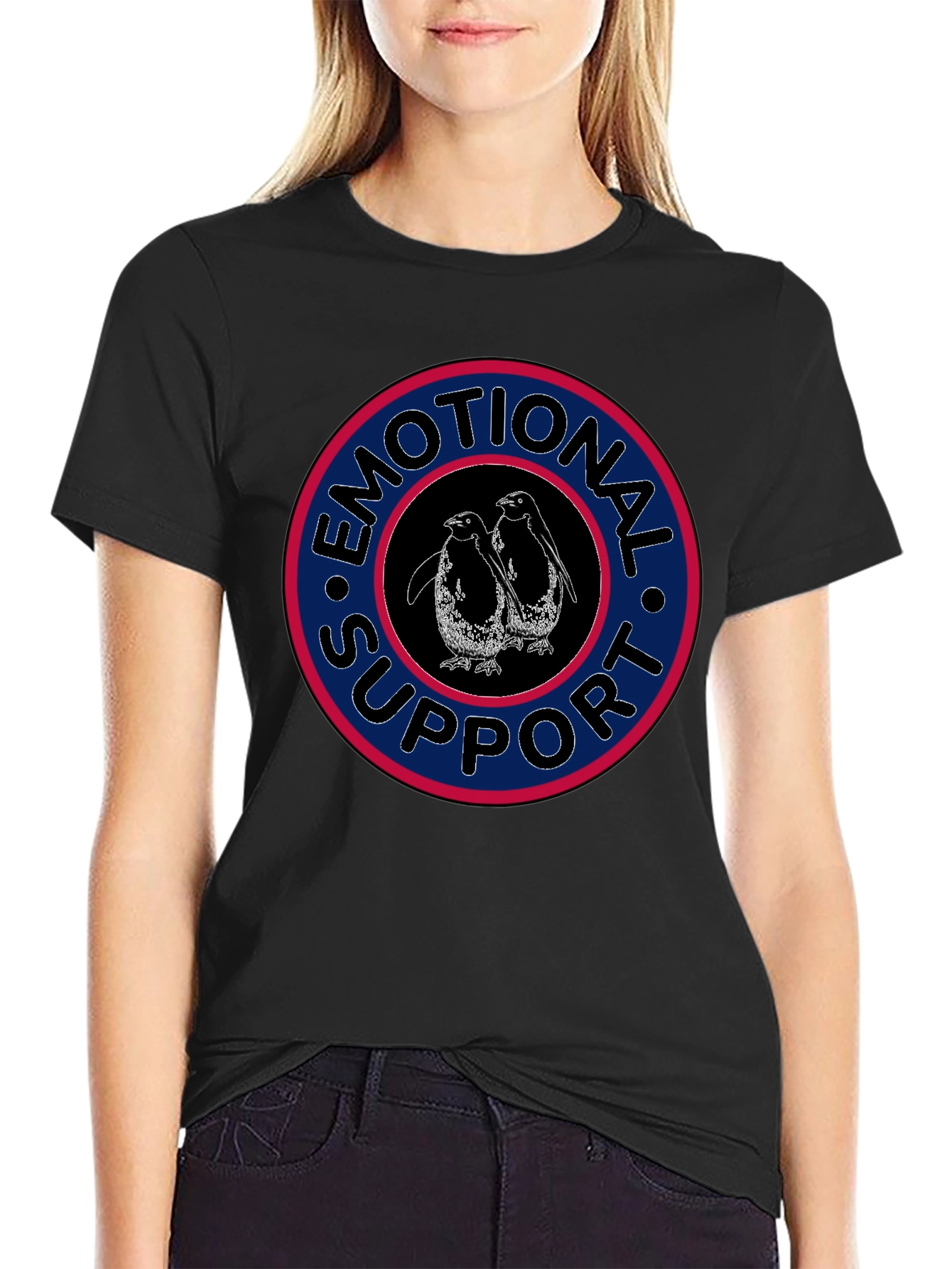 Emotional Support Penguins T-Shirt Black