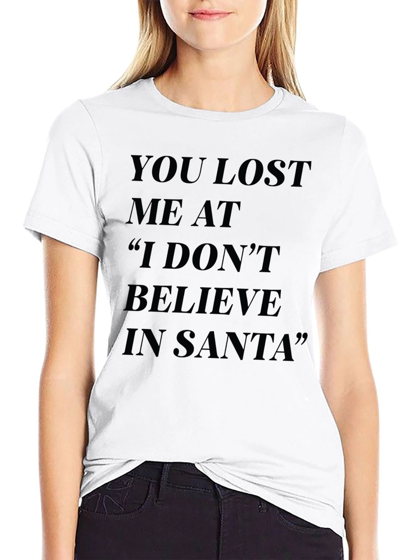 Funny You Lost Me at Santa Black T-Shirt