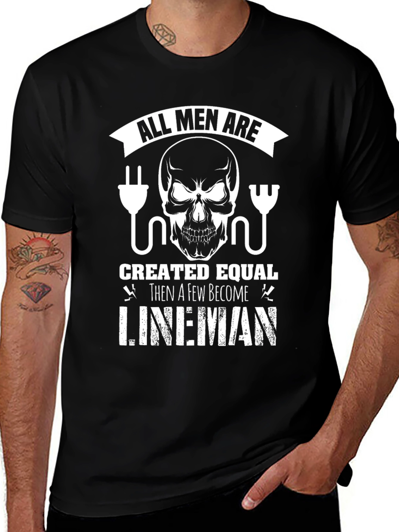 All Men Are Created Equal Lineman Graphic Tee