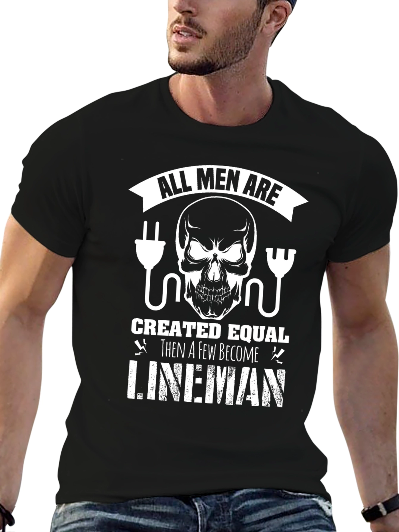 All Men Are Created Equal Lineman Graphic Tee