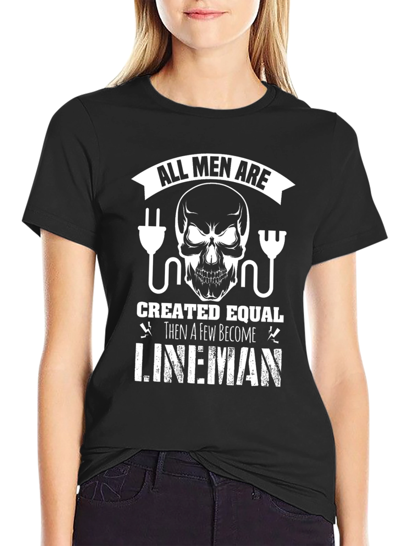 All Men Are Created Equal Lineman Graphic Tee