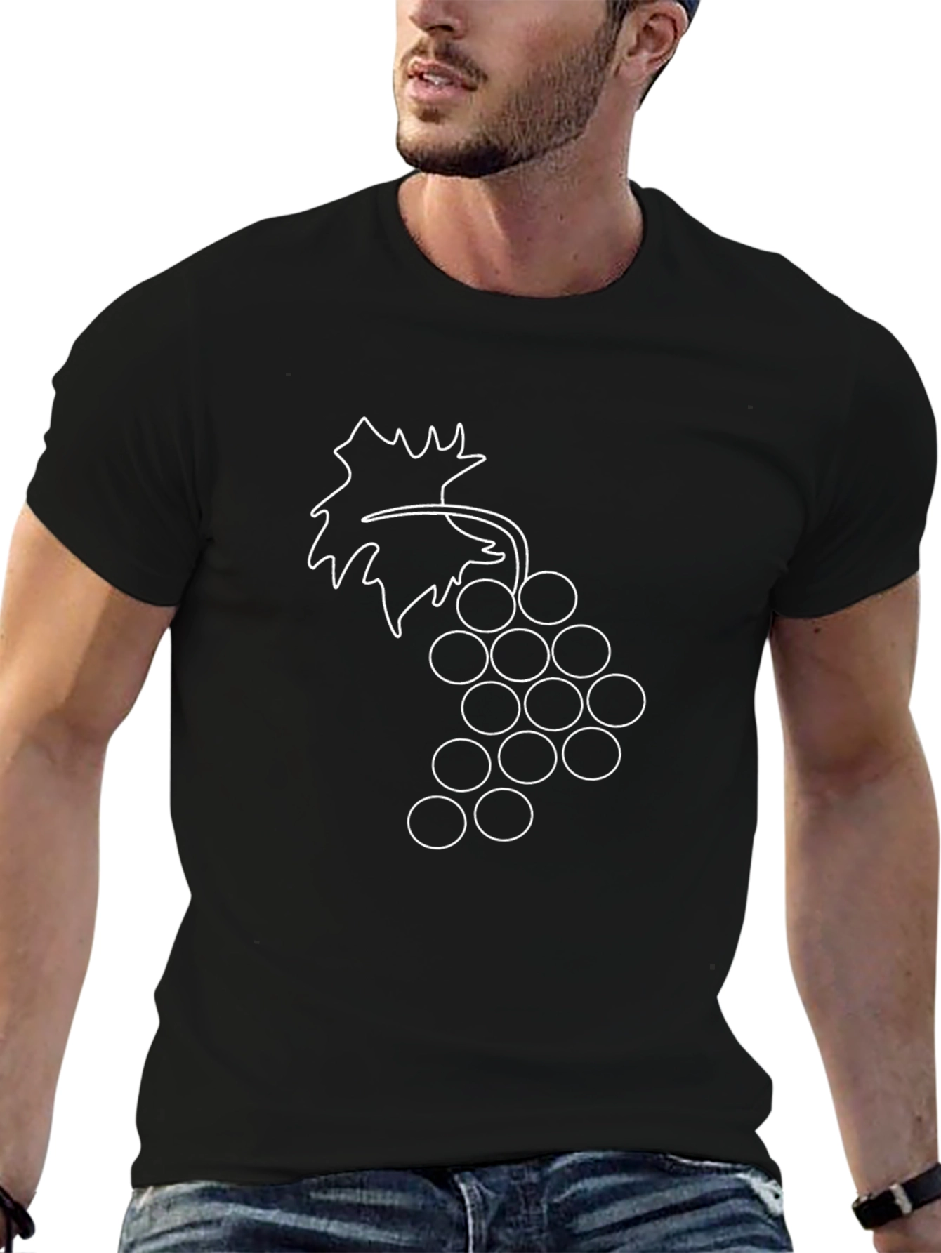 Grapes Graphic Tee - Stylish Black T-Shirt