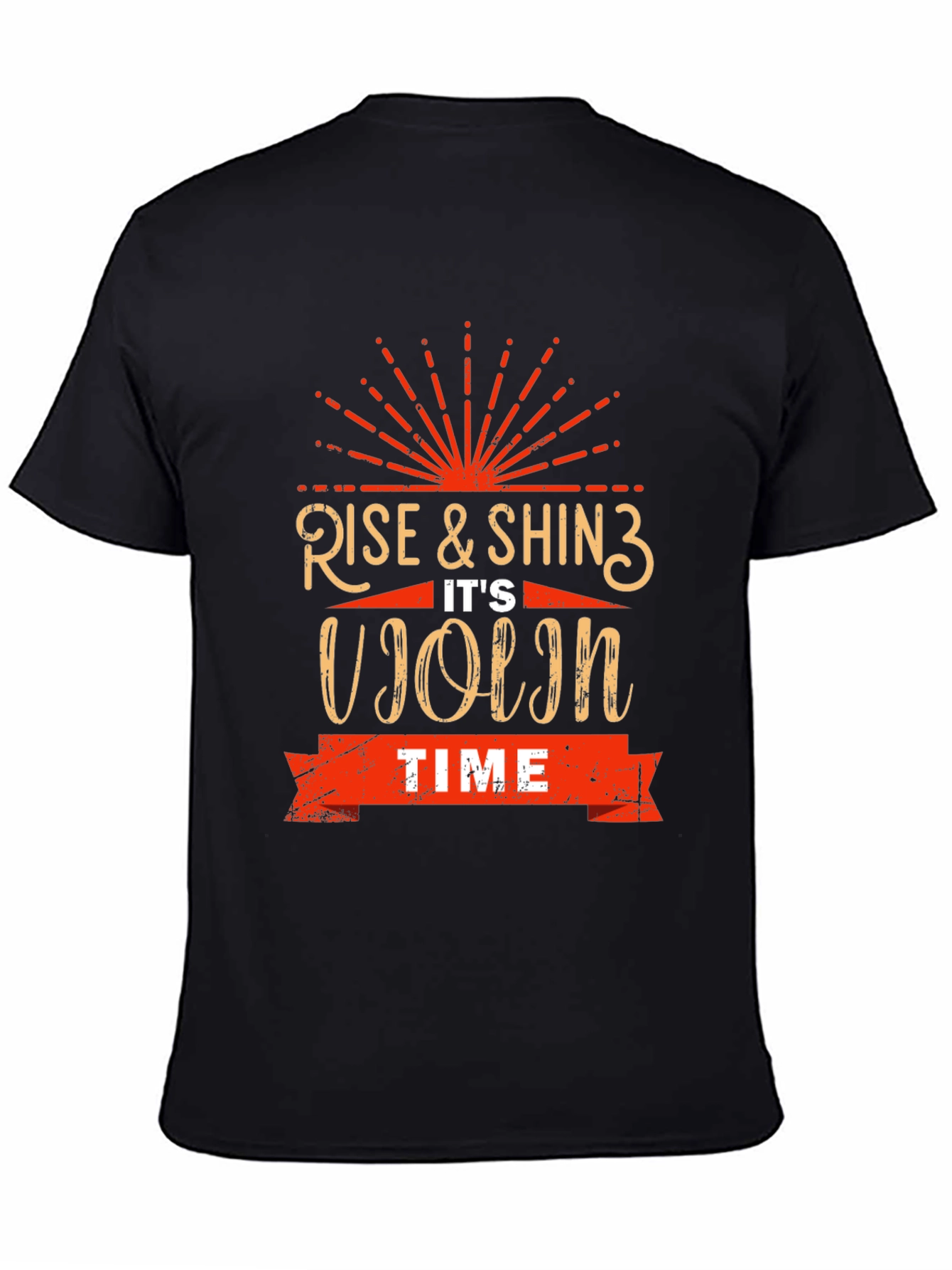 Rise & Shine Its Violin Time Black Graphic Tee