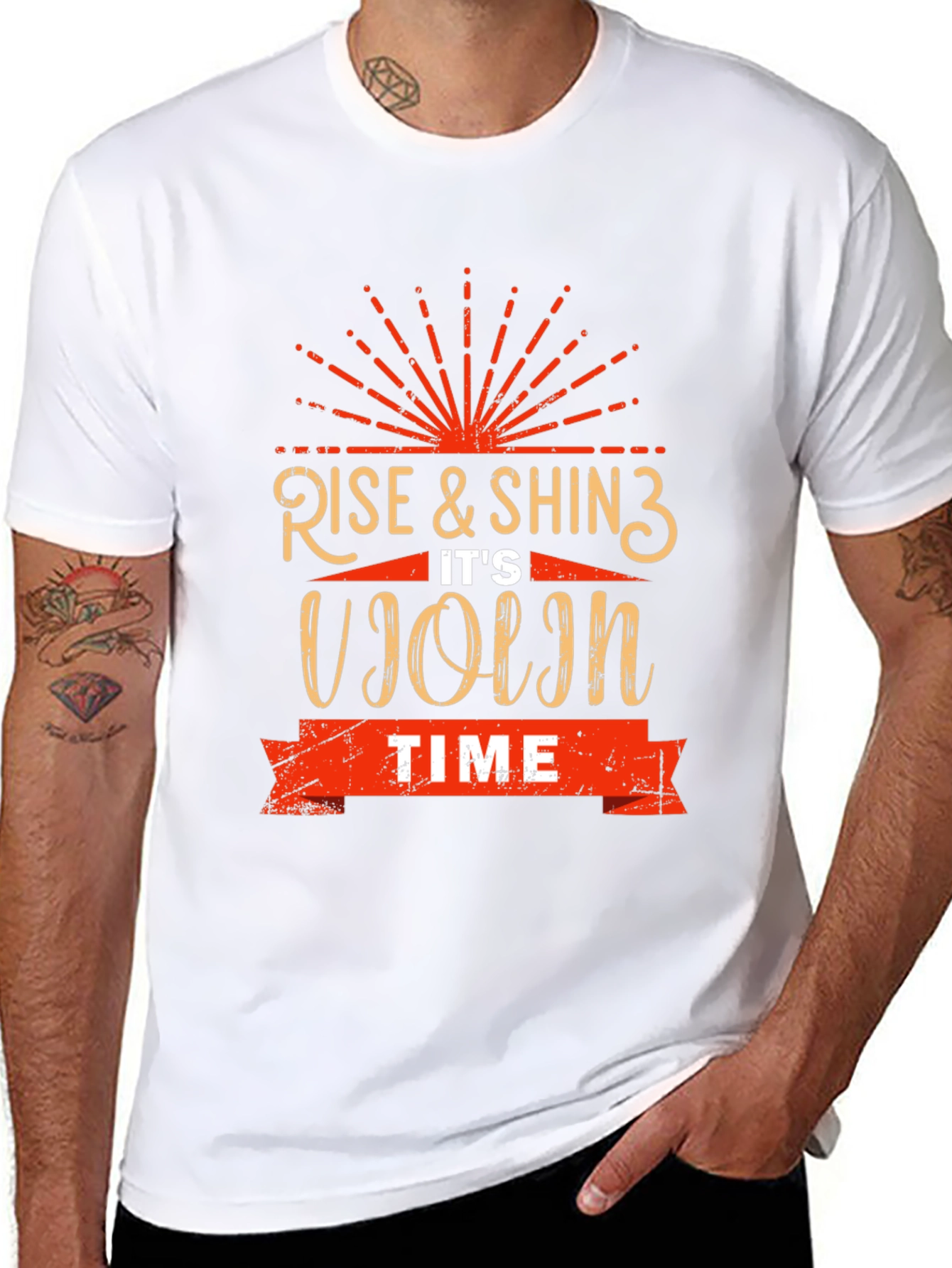 Rise & Shine Its Violin Time Black Graphic Tee