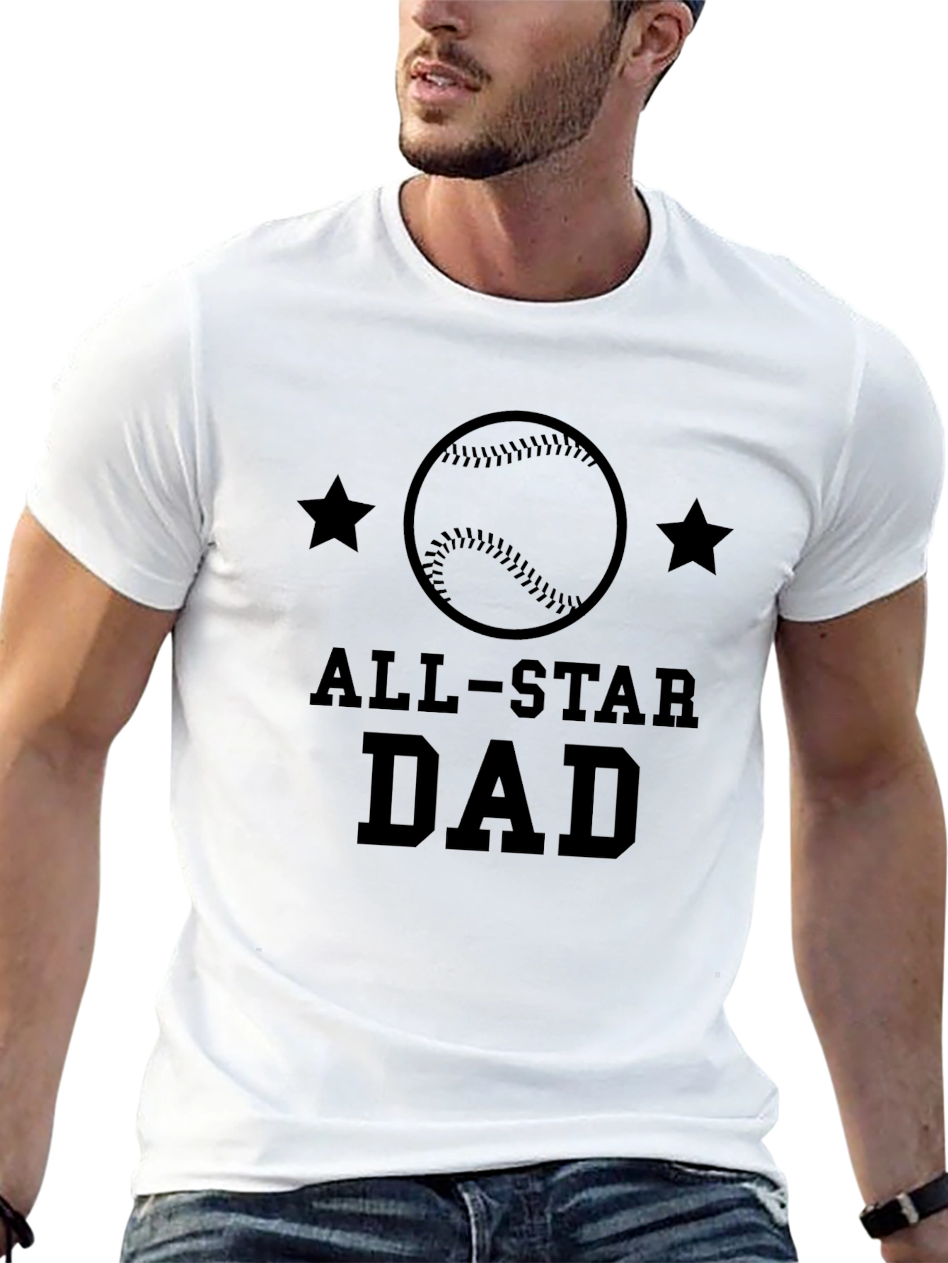 All-Star Dad Black Graphic T-Shirt