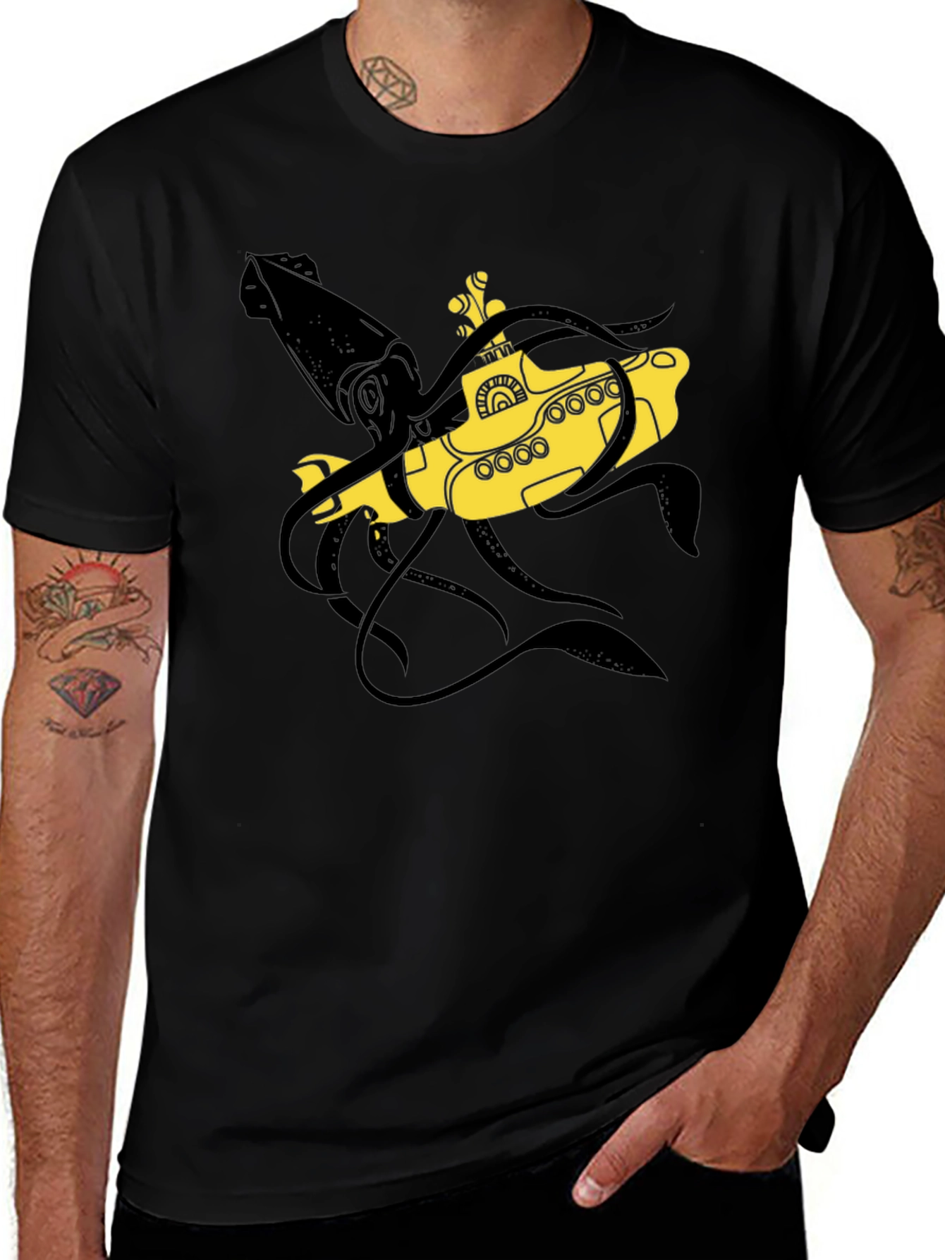 Yellow Submarine Kraken T-Shirt - Black