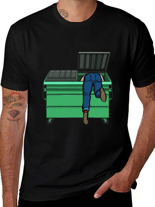 Dumpster Diver Graphic Tee - Black Cotton T-Shirt