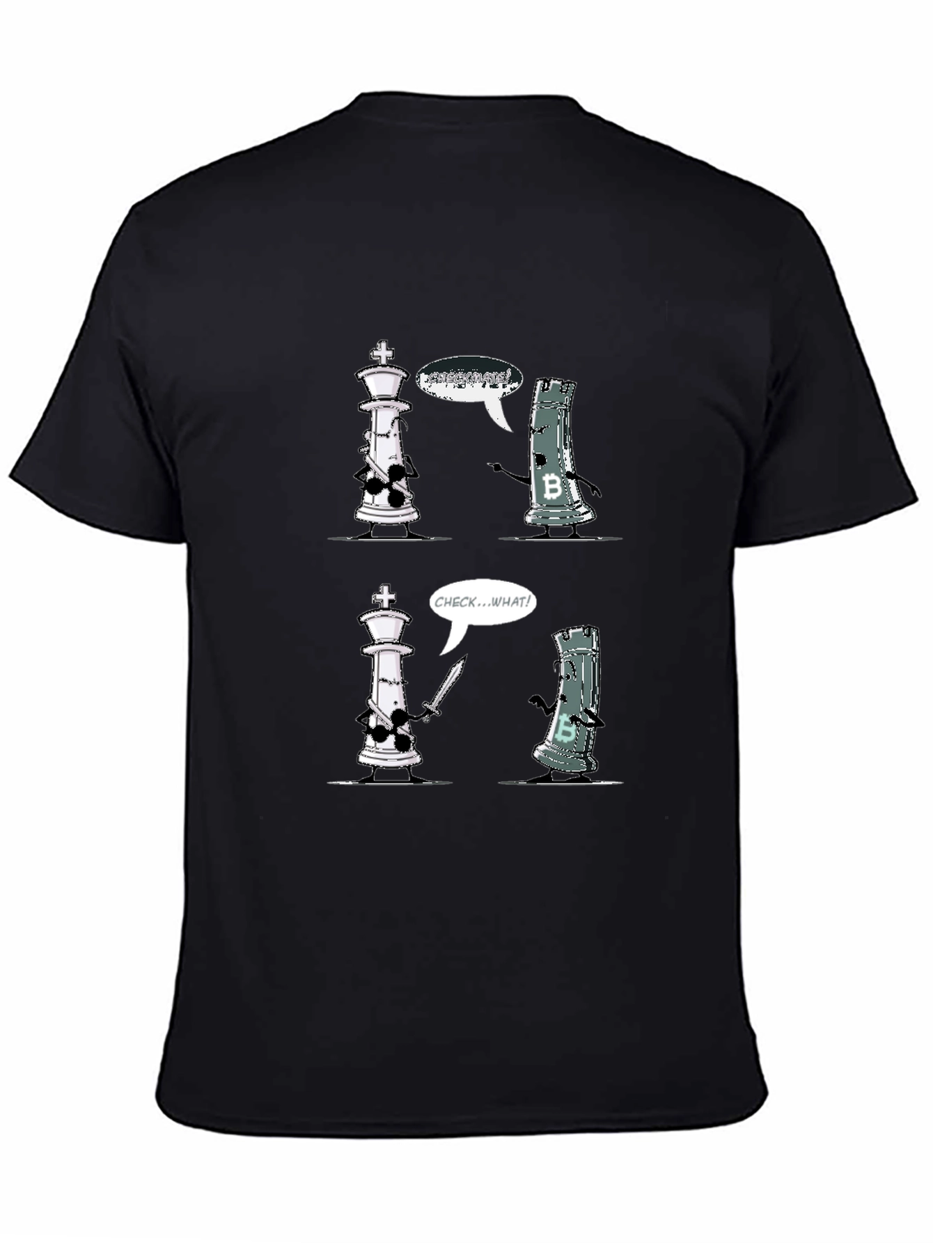 Chess King vs Rook T-Shirt - Checkmate Bitcoin