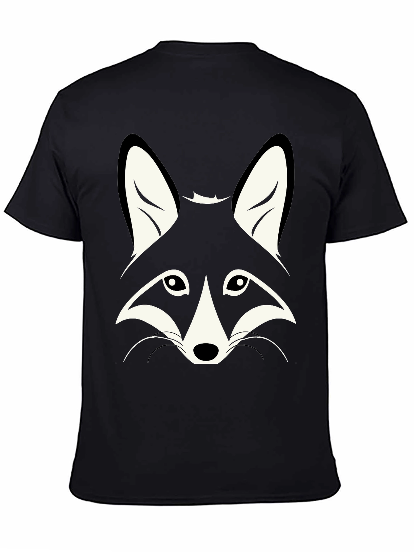 Black T-Shirt with Fox Graphic