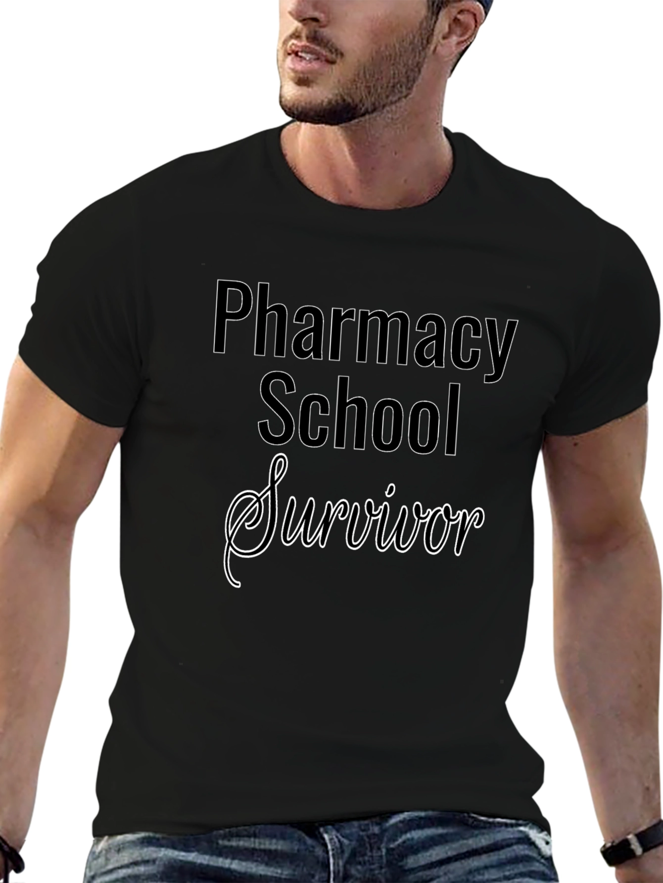 Pharmacy School Survivor Black T-Shirt