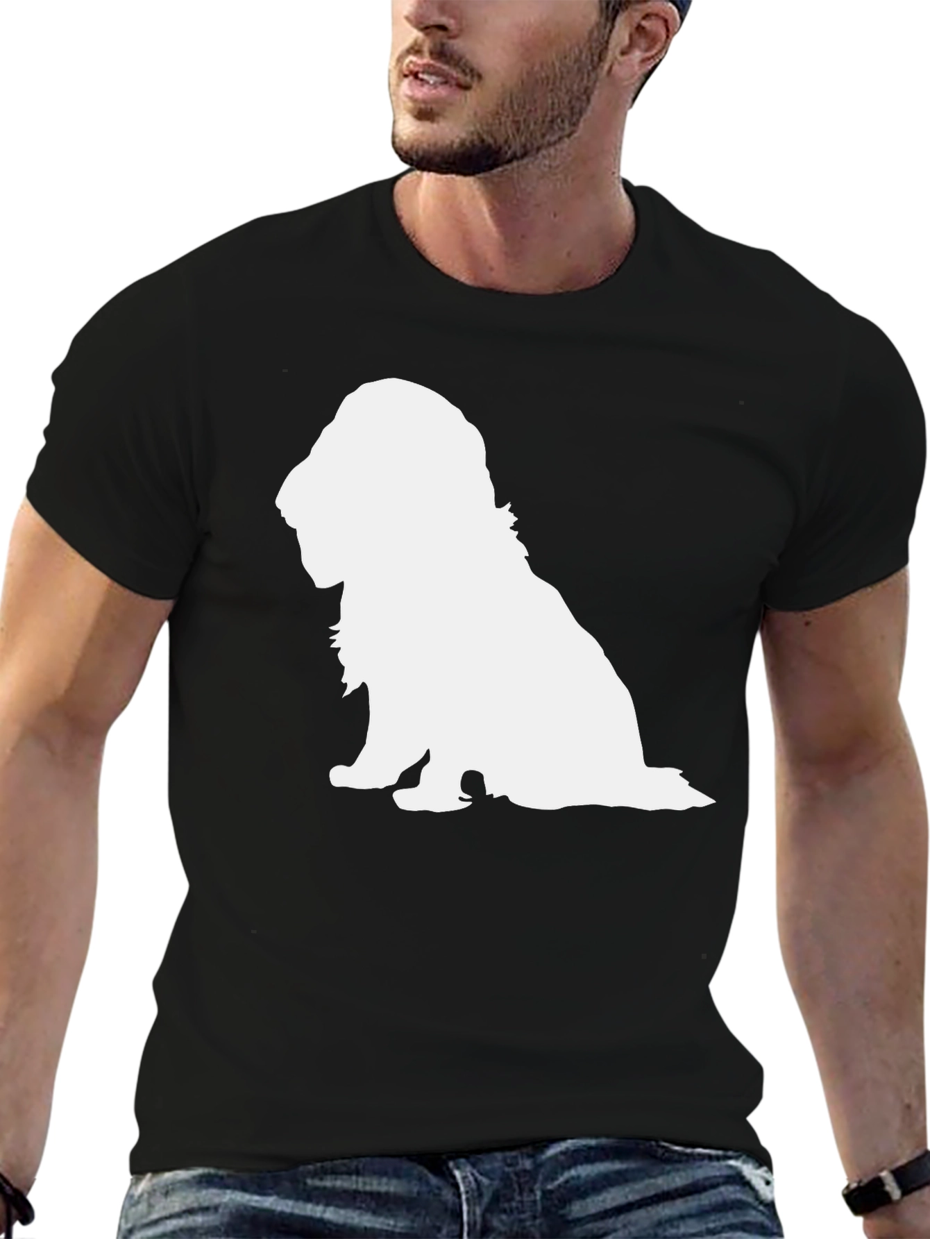 Dog Silhouette Black T-Shirt