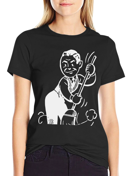 Cartoon Sweeping T-Shirt