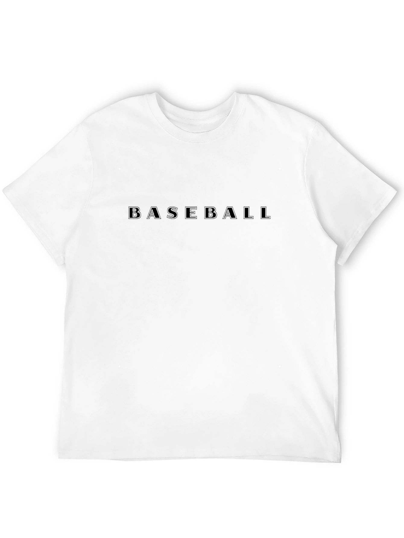 Baseball Text Graphic Black Crew Neck T-Shirt