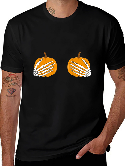 Halloween Pumpkin Skeleton Hands T-Shirt