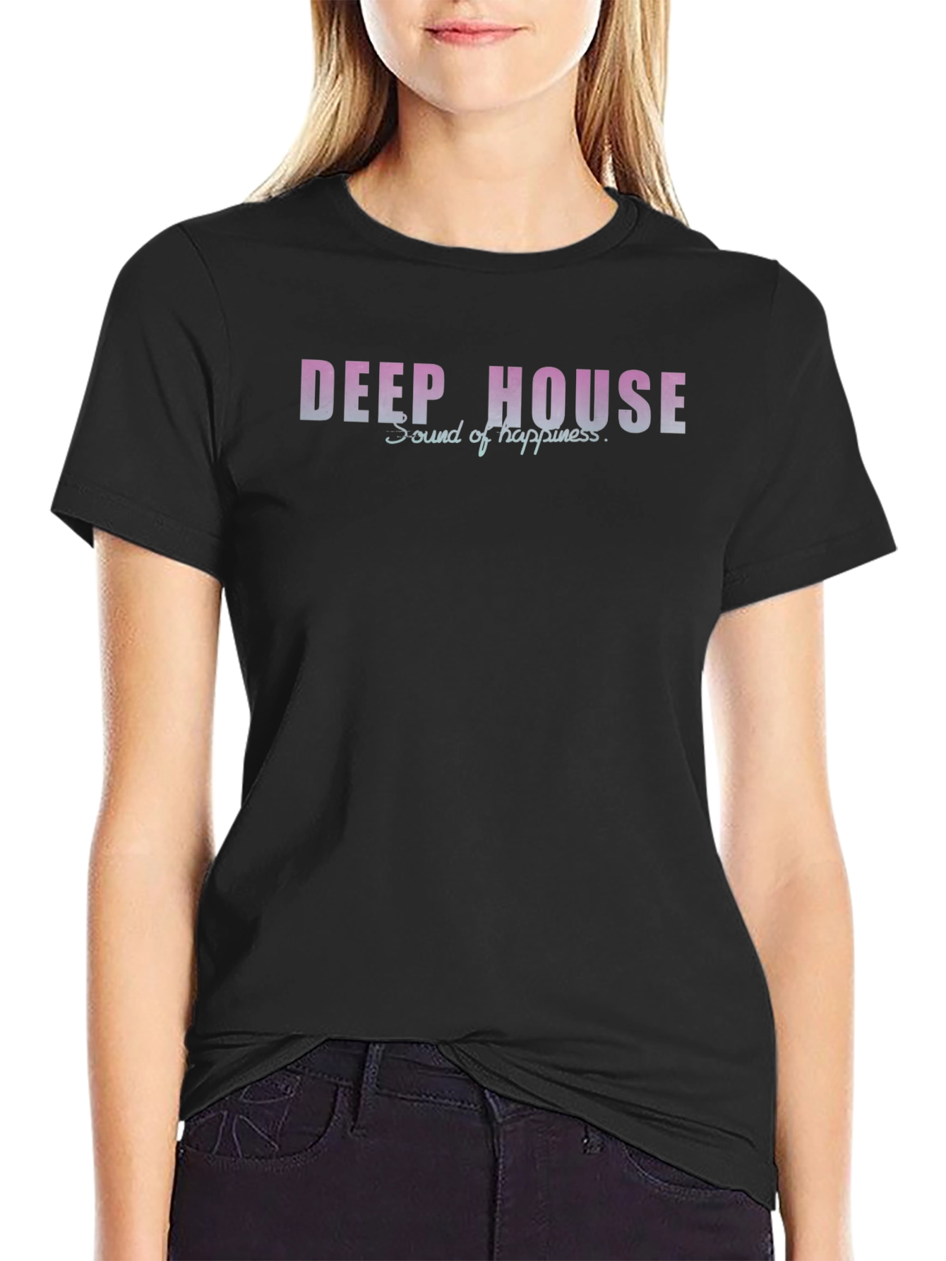 Deep House Music Graphic Print Mens T-Shirt