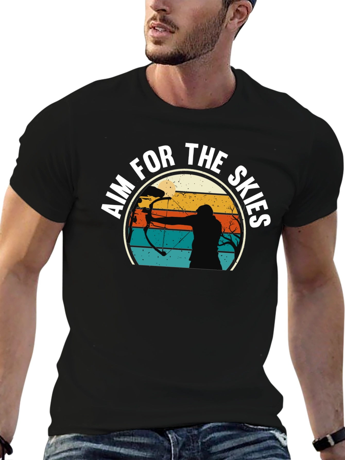 Aim For The Skies Retro Archer Graphic T-Shirt