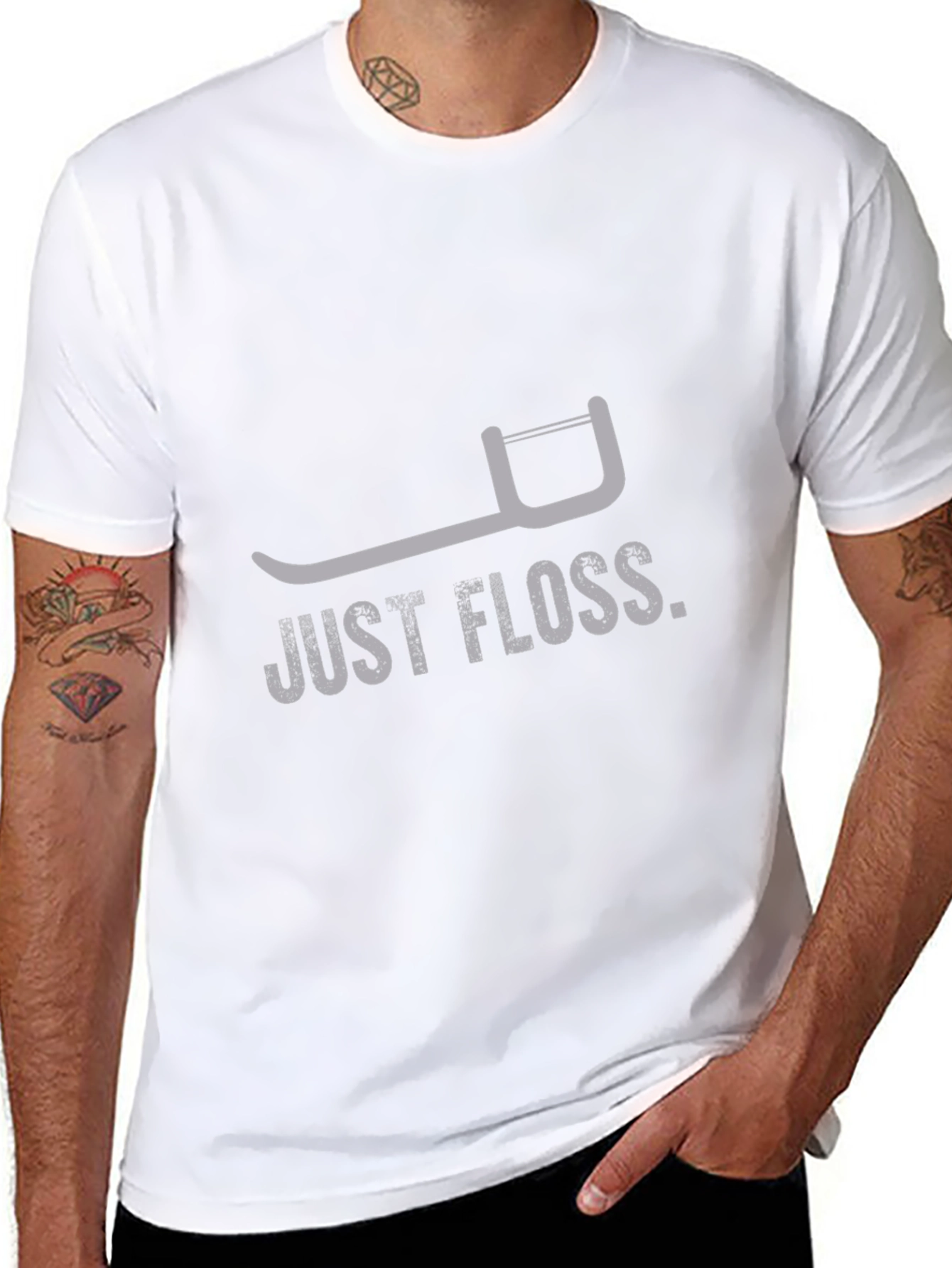 Just Floss Graphic T-Shirt - Oral Hygiene Reminder